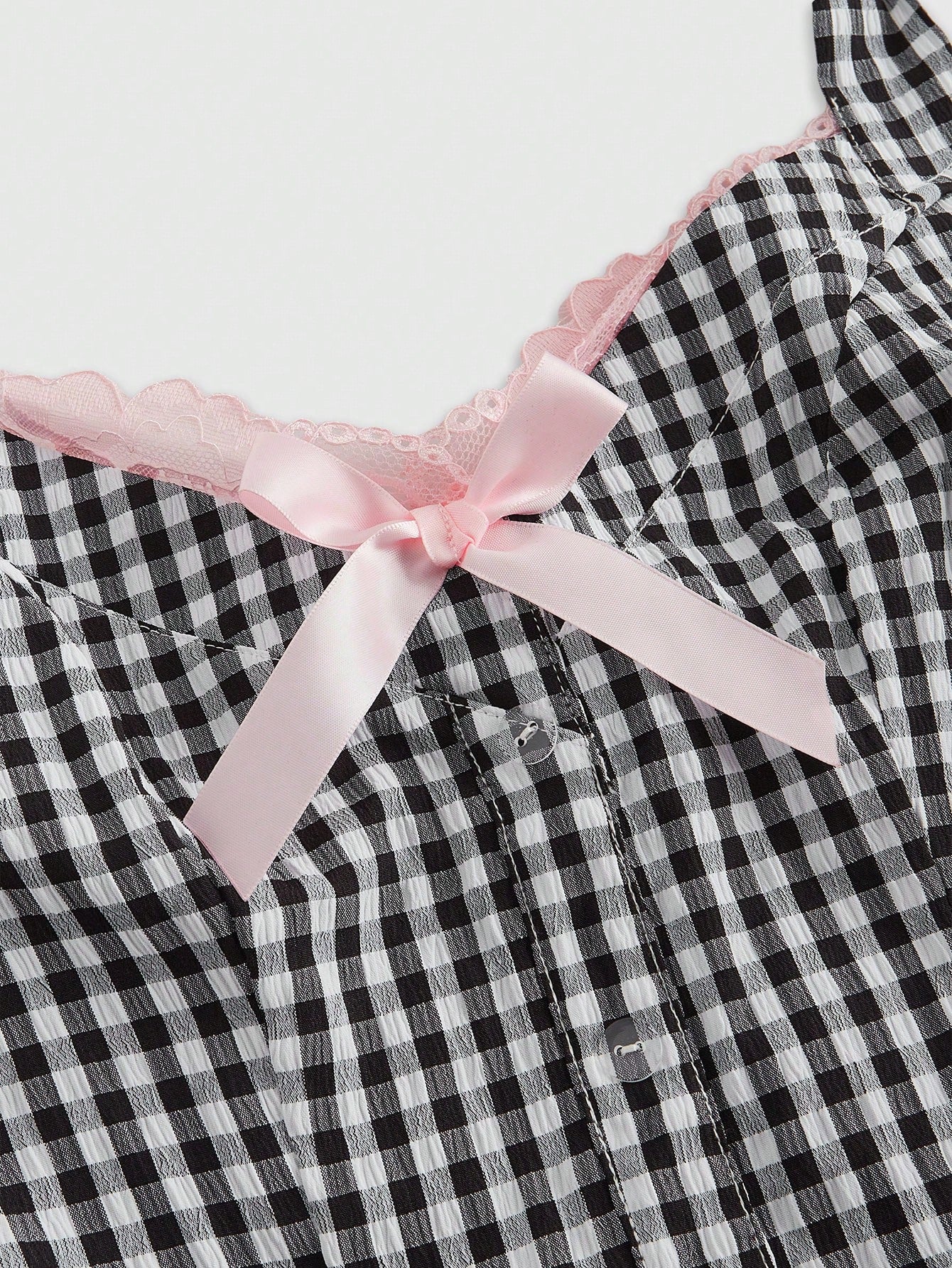 ROMWE Kawaii Top de mujer de 2 en 1 con cuello halter y decoración de lazo, lindo y dulce
