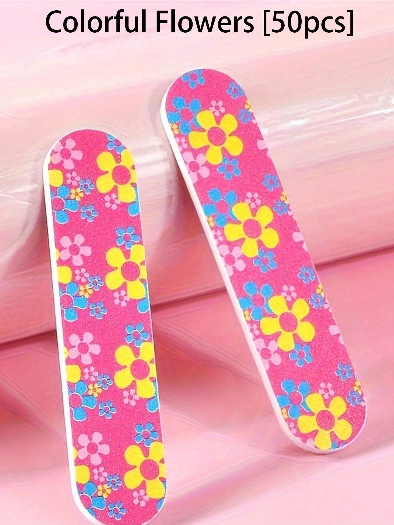 50 piezas Limas de uñas portátiles duraderas de doble cara, aptas para uñas naturales y artificiales, diseño compacto y colorido para manicura y pedicura