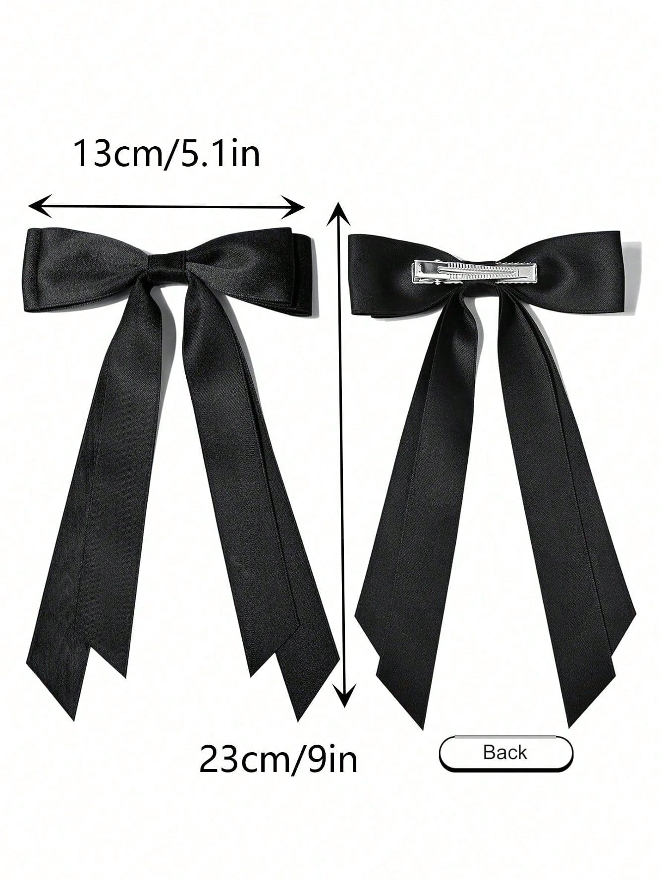 Set de 4 broches de pelo de satén negro, blanco y rojo con lazo, accesorios de pelo elegantes y versátiles de alta gama, adecuados para el uso diario, ir al trabajo, casual, fiestas, lavarse la cara