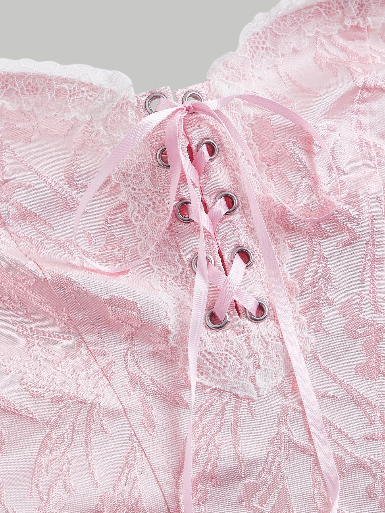 SHEIN MOD Top de tirantes jacquard con cordón delantero