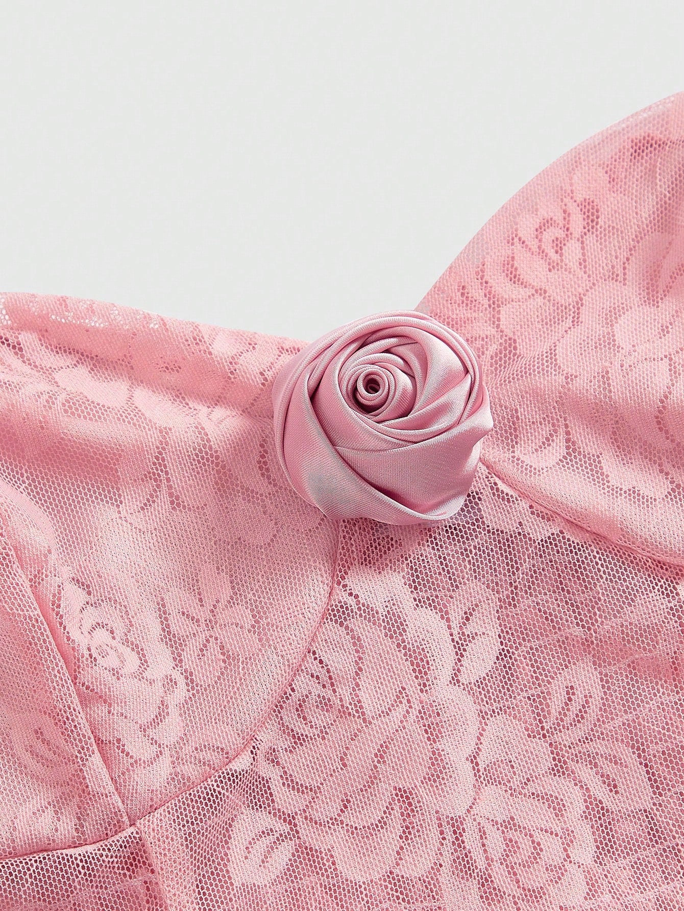 ROMWE Fairycore Top Rosa Sin Tirantes Con Flor De Rosa En 3d Para Mujeres