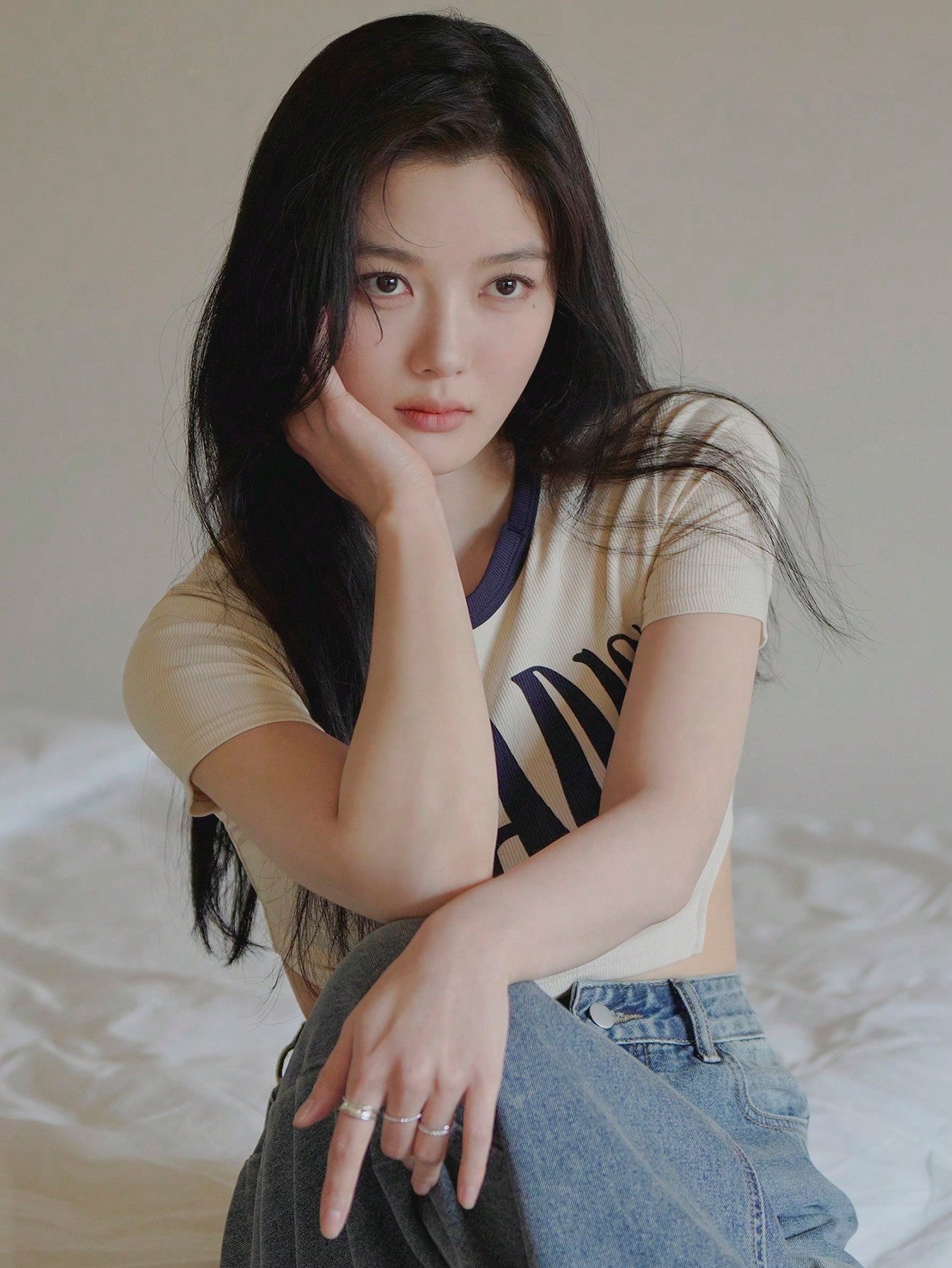 Dazy X KIMYOUJUNG Camiseta De Manga Corta Para Mujer Con Estampado De Letras Y Bloques De Color