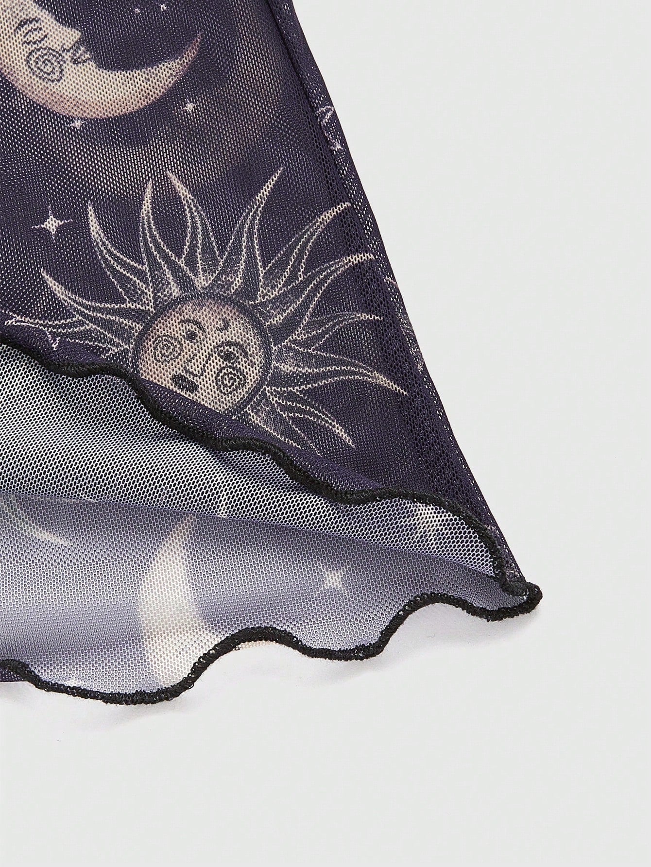 ROMWE Goth Conjunto De Pijama De Top Sin Mangas Y Shorts Con Impresión De Dígitos En La Malla Translúcida Para Mujer Y Lazo En La Parte Delantera
