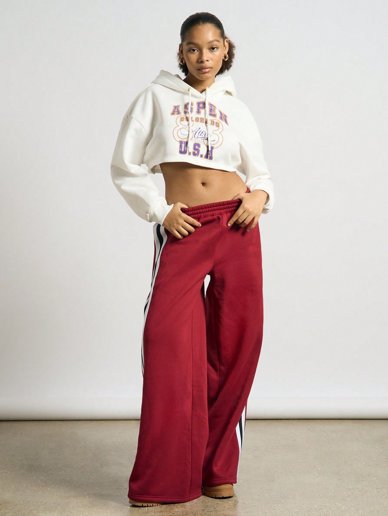 AiiRZ Sudadera corta oversize con estampado gráfico delantero