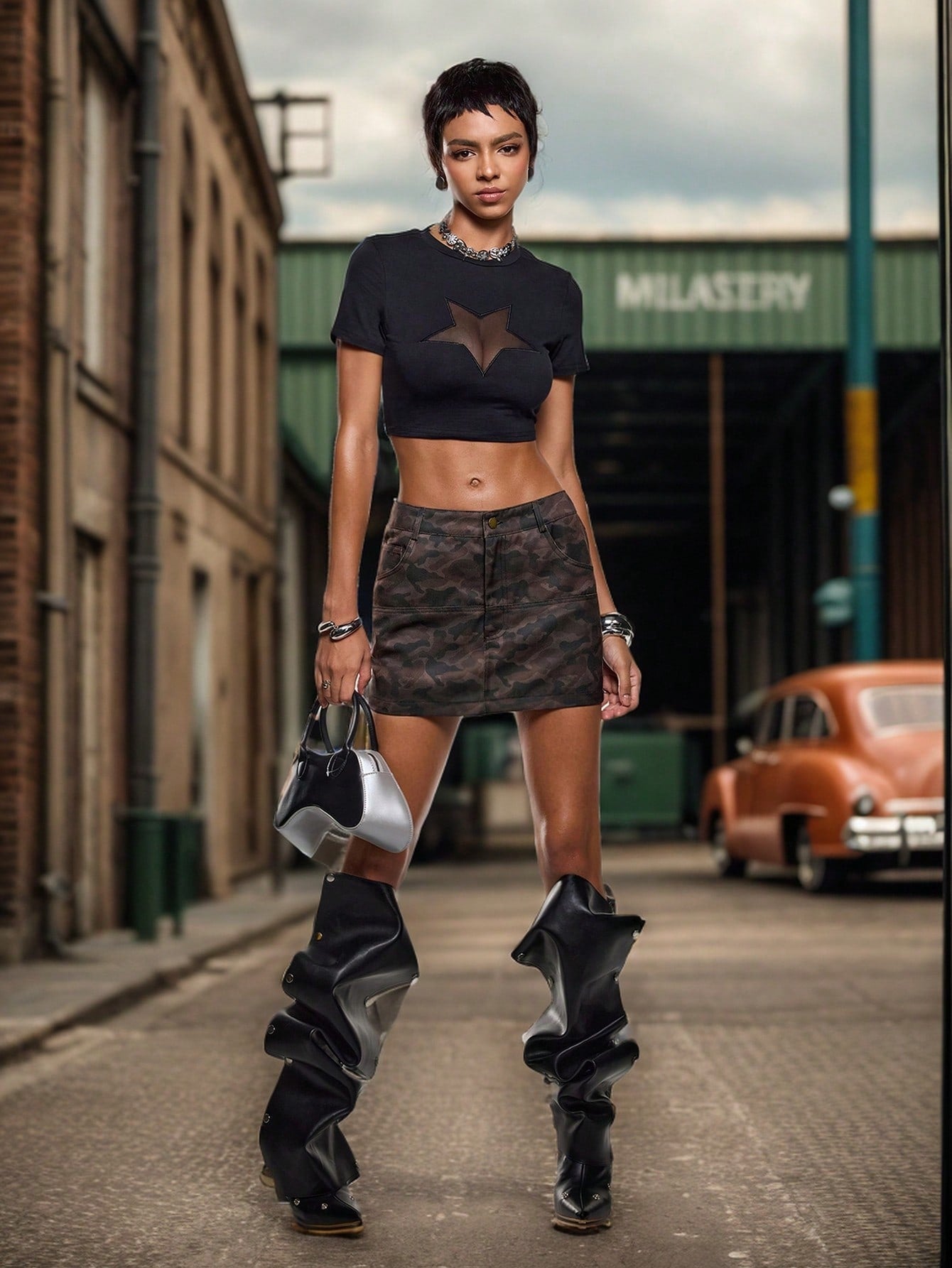 duardo Minifalda casual de estilo retro para mujer, artístico