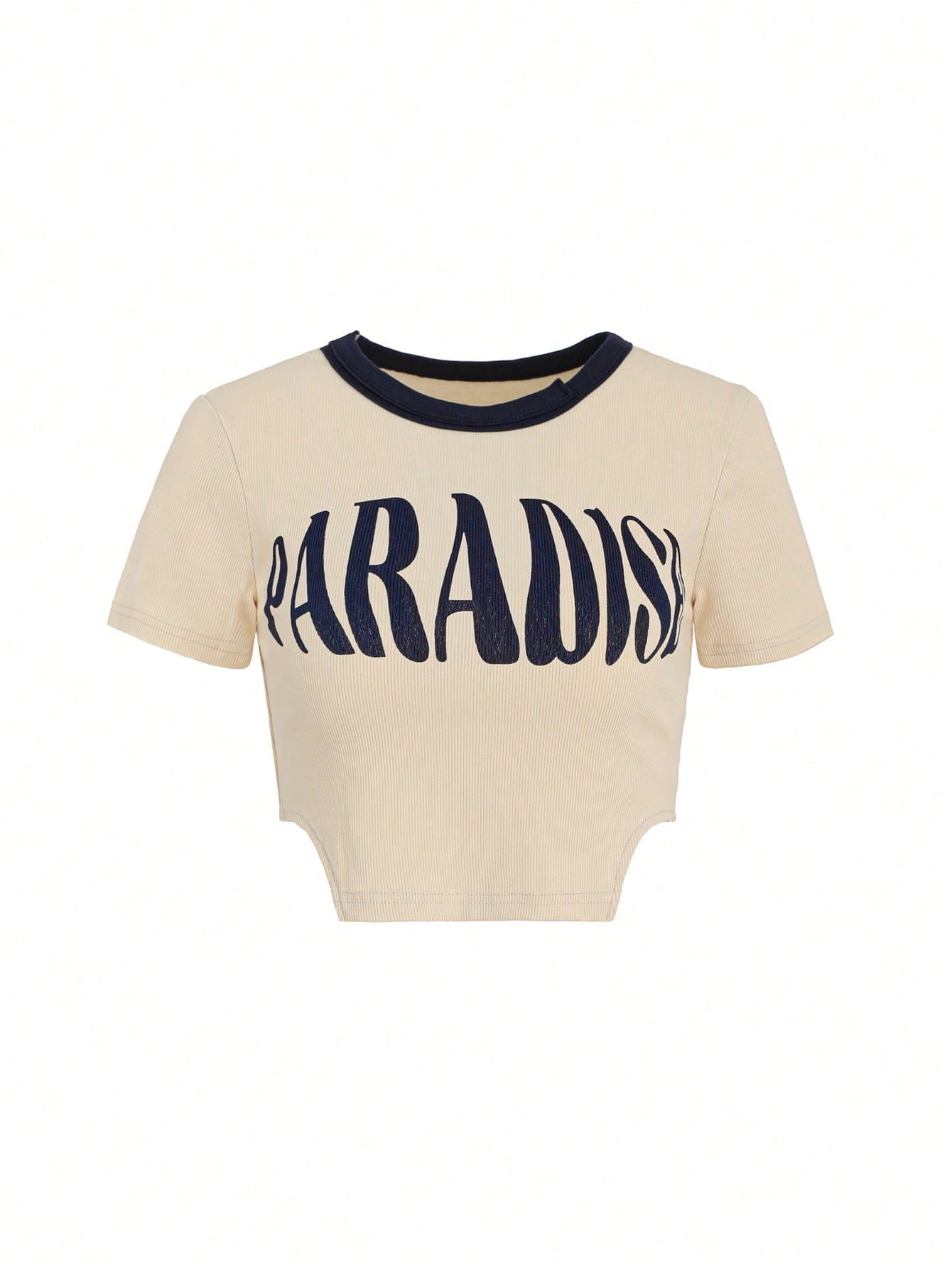 Dazy X KIMYOUJUNG Camiseta De Manga Corta Para Mujer Con Estampado De Letras Y Bloques De Color
