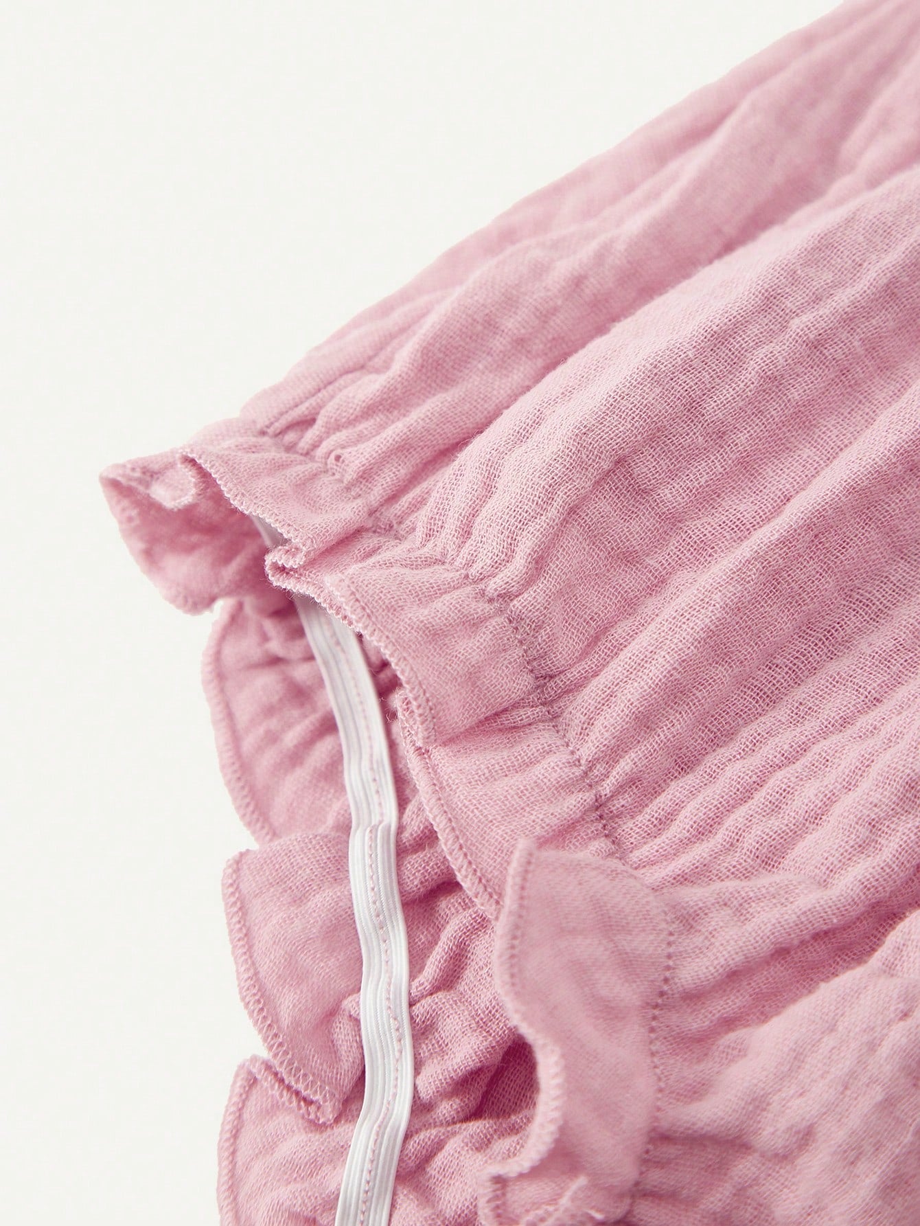 Cozy Pixies Conjunto casual para bebé niña con blusa de cuello cuadrado estampada con flores y conejos con ribete de volantes, y pantalón corto tipo bombacho