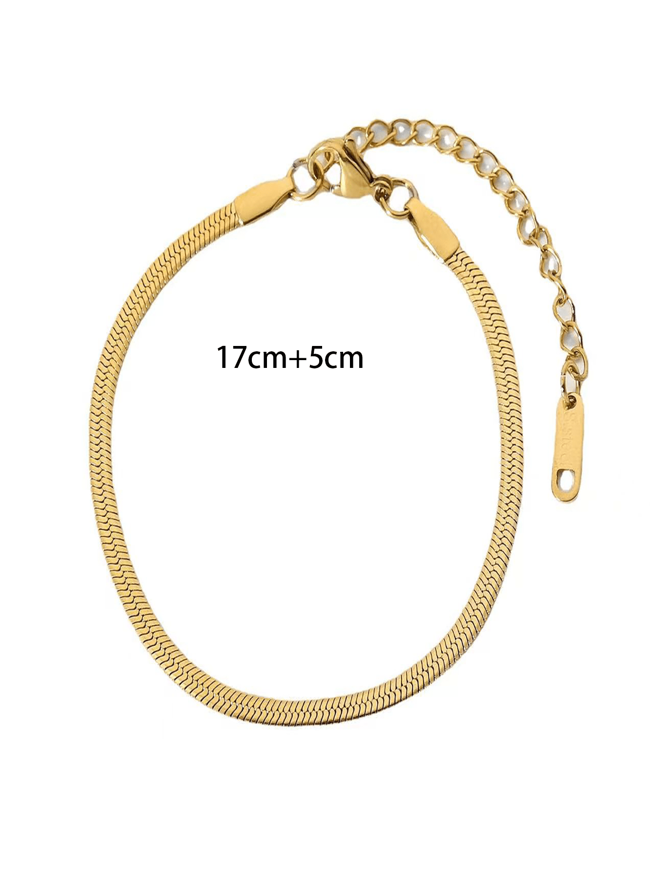 Camhanno 1 pieza de pulsera sencilla y casual de acero inoxidable con diseño de serpiente plana redonda, adecuada para uso diario, regalo para parejas