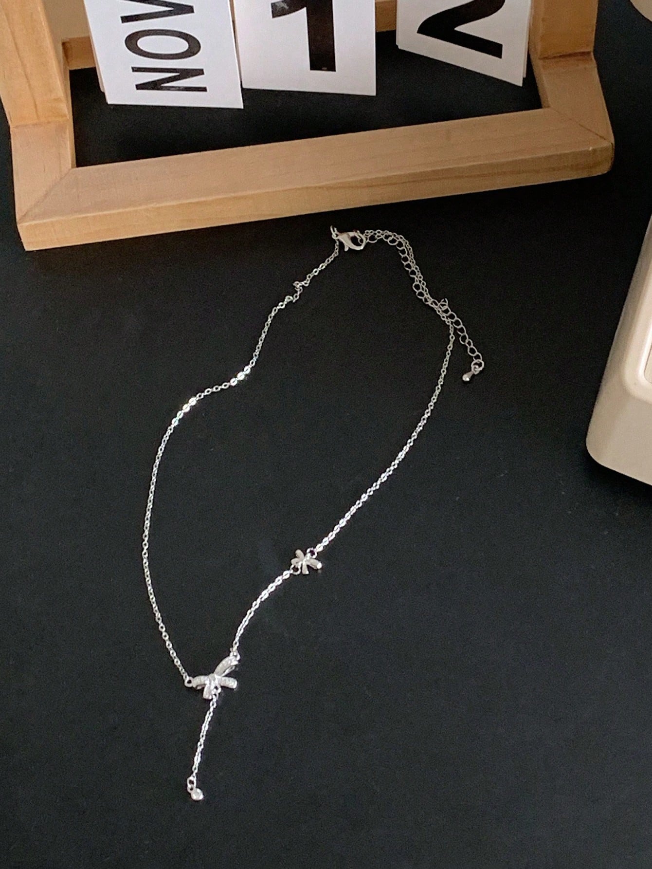 DAZY Collar colgante de lujo y moda con detalle de lazo de estrás en forma de gota de agua que combina con todos los atuendos