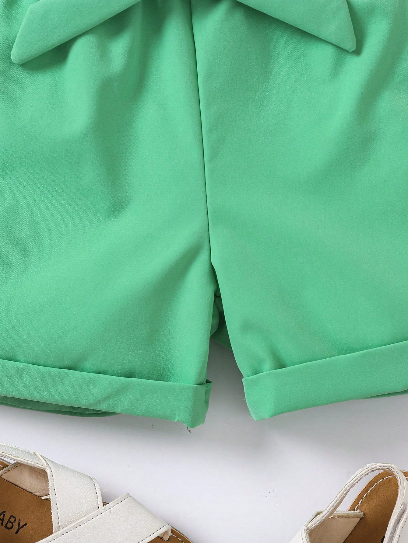 Pantalones cortos de verano de cintura alta con línea A y pierna ancha con cinturón, para niñas jóvenes de moda