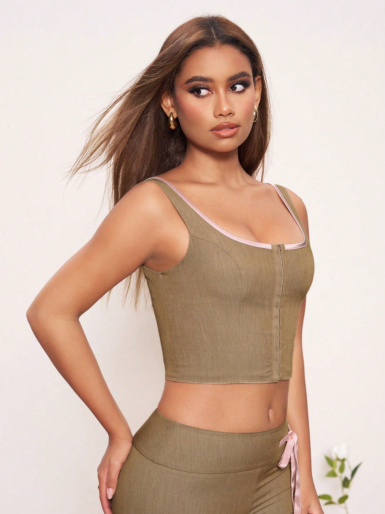 Piper Lyons Top de tirantes de cuello cuadrado de color contrastante para mujer, ideal para vacaciones, primavera y verano, playa, salir, festivales, Ibiza