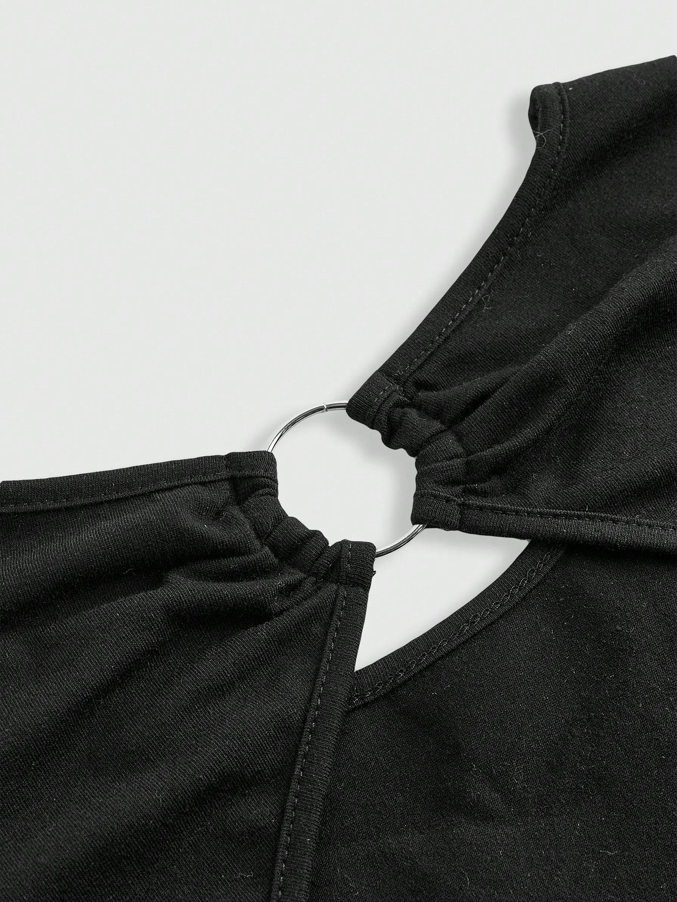 ROMWE Camiseta sin espalda para mujer con estampado de letras "Millennium Babe" y brillos