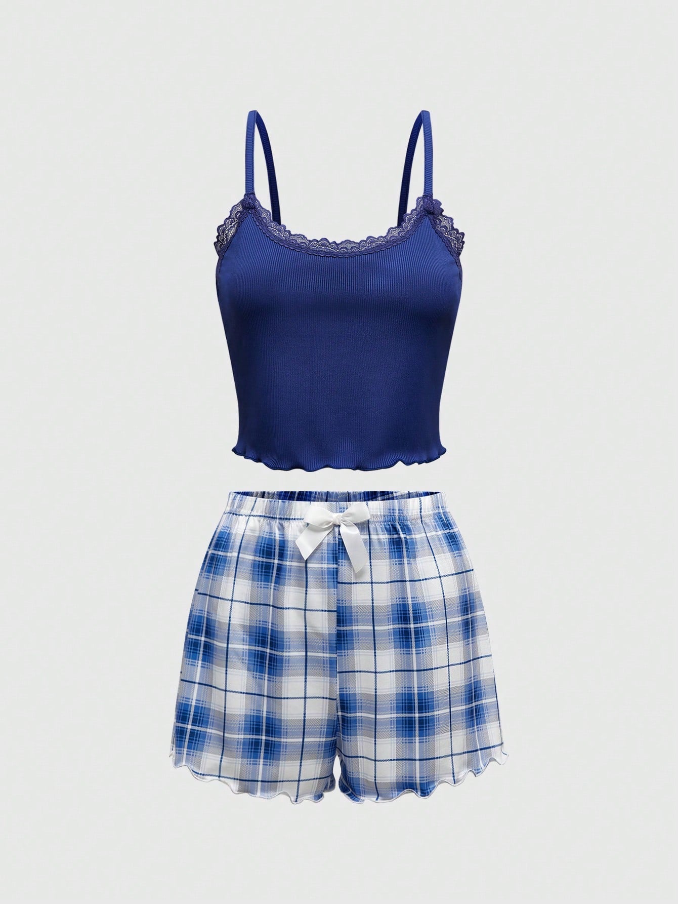 ROMWE Conjunto de pijama casual para mujer, estilo campus universitario, para verano