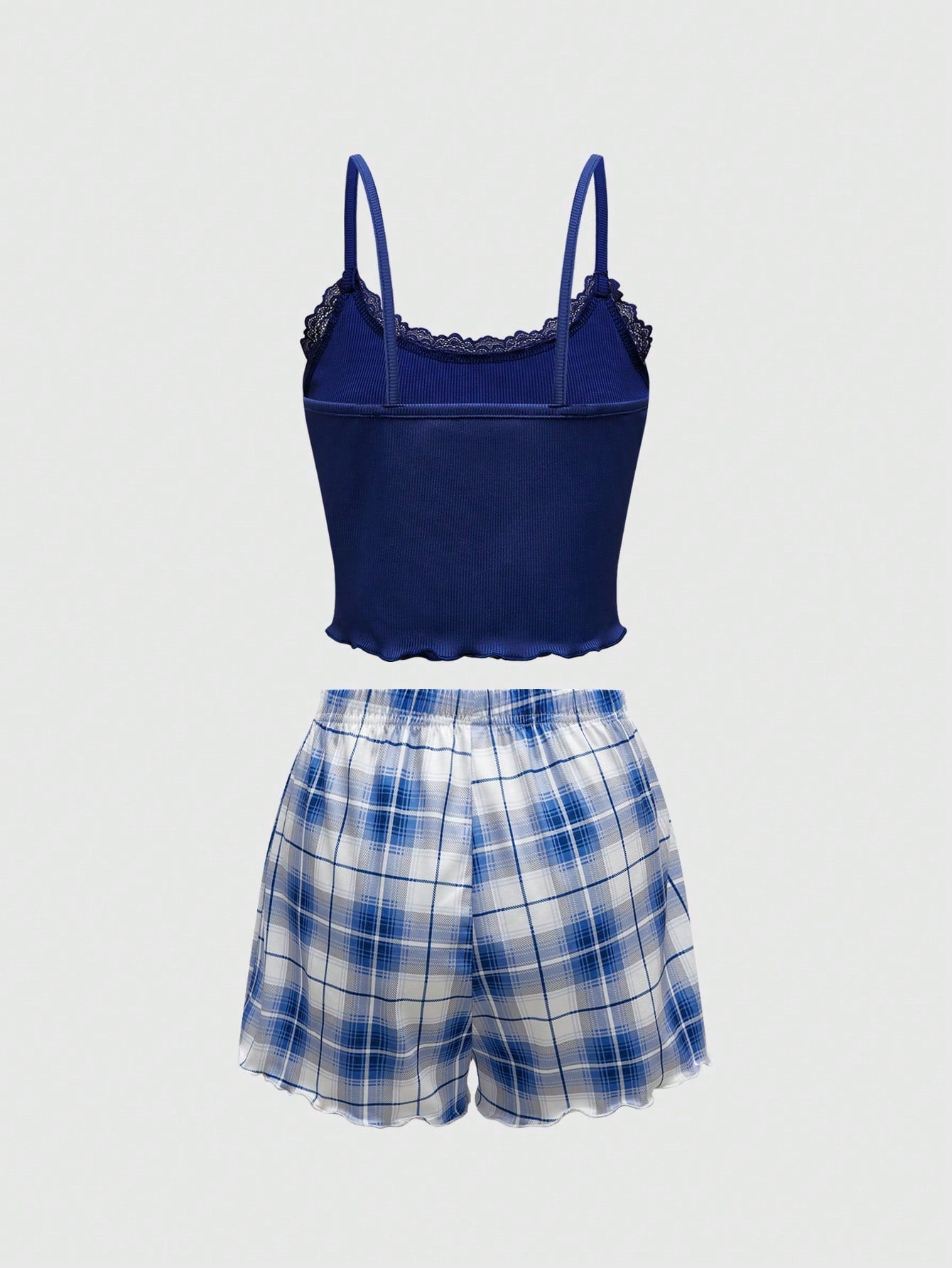 ROMWE Conjunto de pijama casual para mujer, estilo campus universitario, para verano