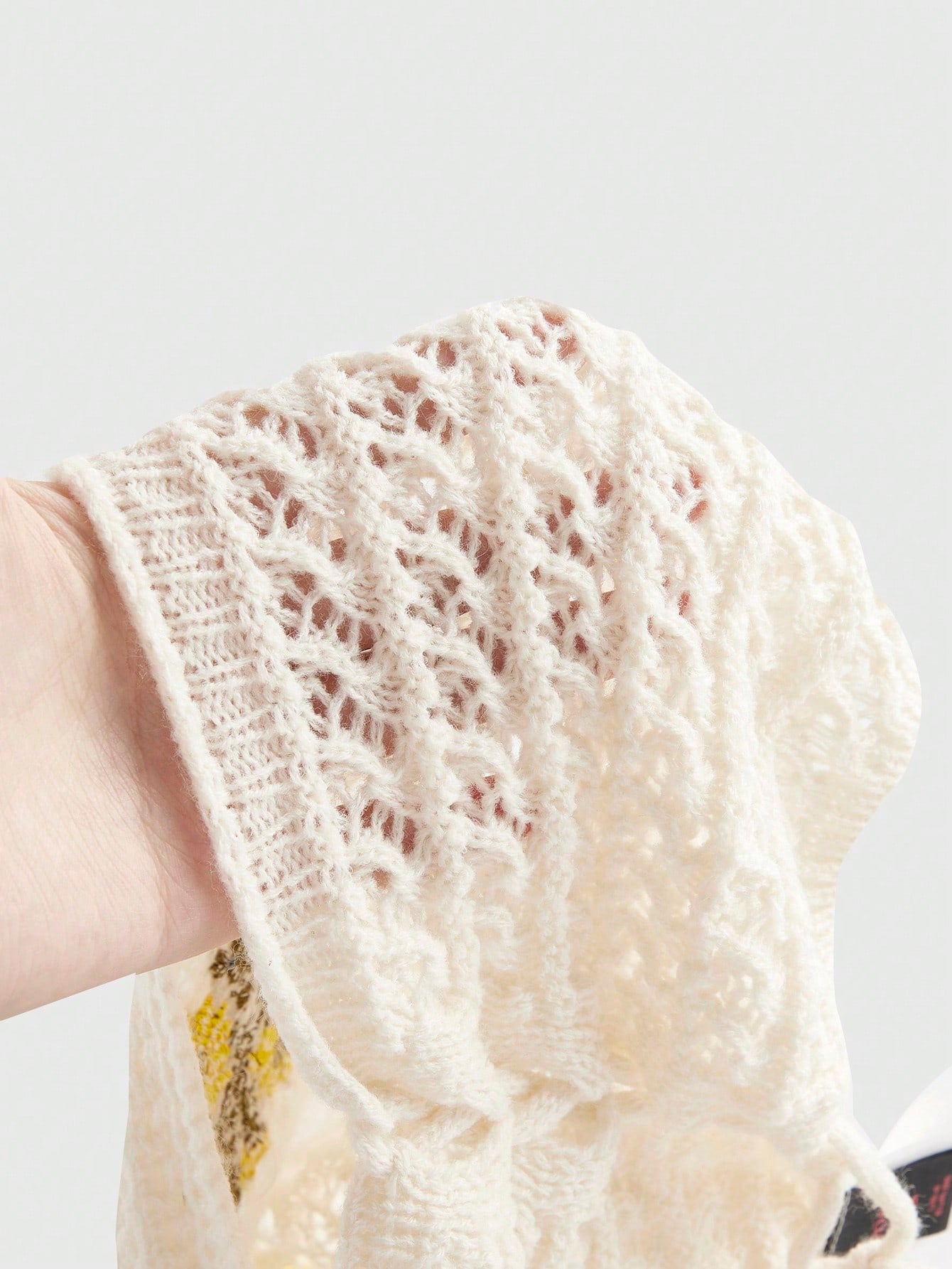 ROMWE Fairycore Top de verano halter de ganchillo con bordado de margaritas para playa