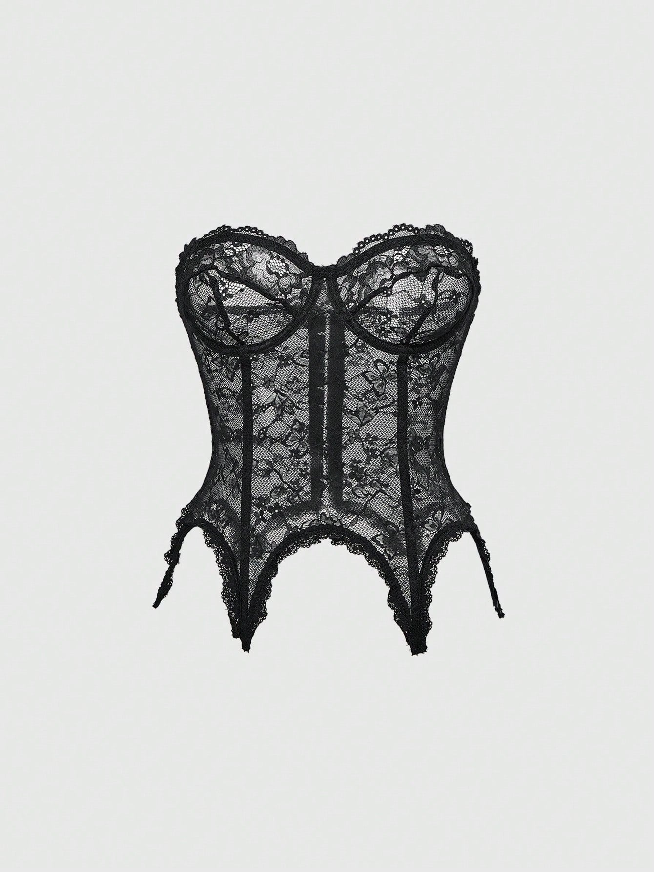 ROMWE Goth Bralette bandeau de encaje transparente y sexy para mujer, se puede usar como prenda exterior
