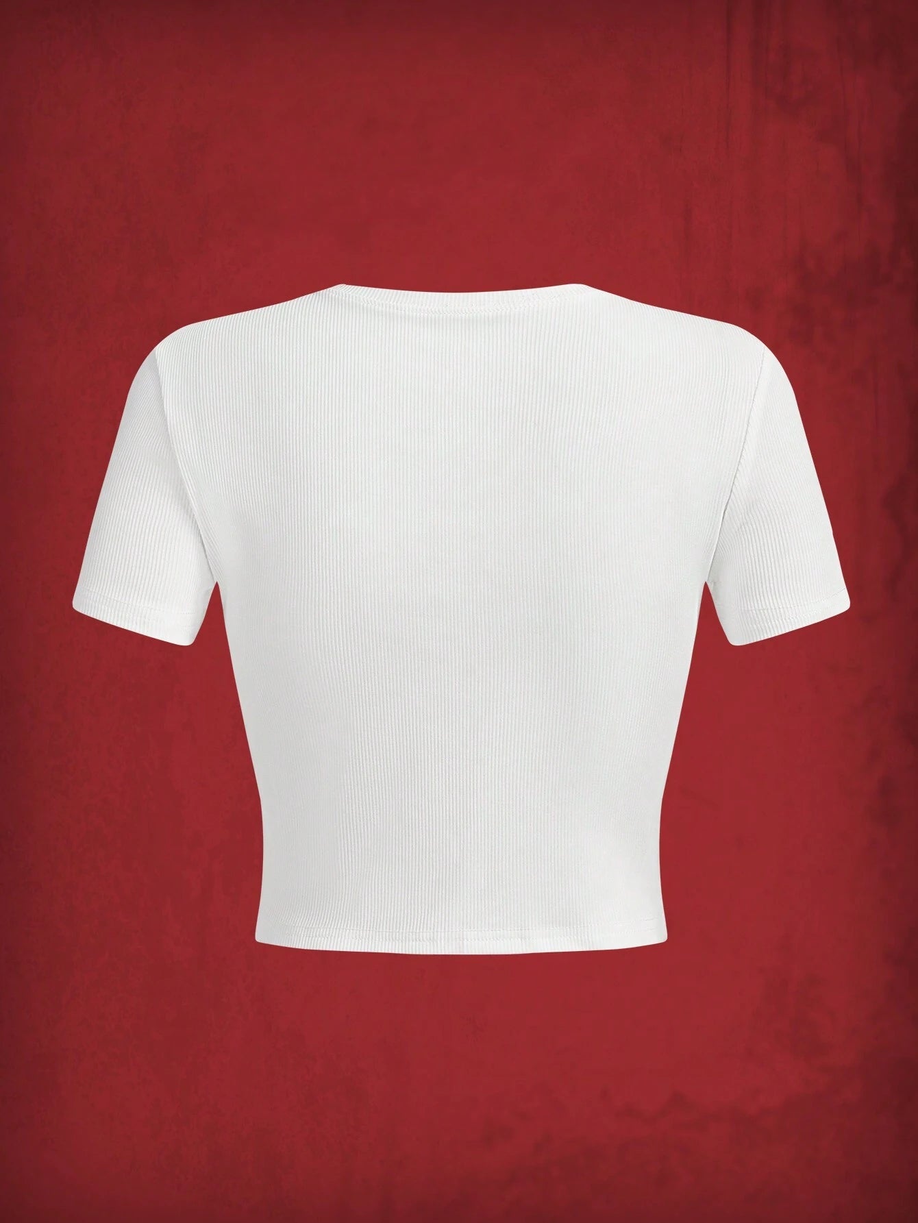 ROMWE Goth Camiseta Slim Fit de mujer con parche bordado cruzado para el verano