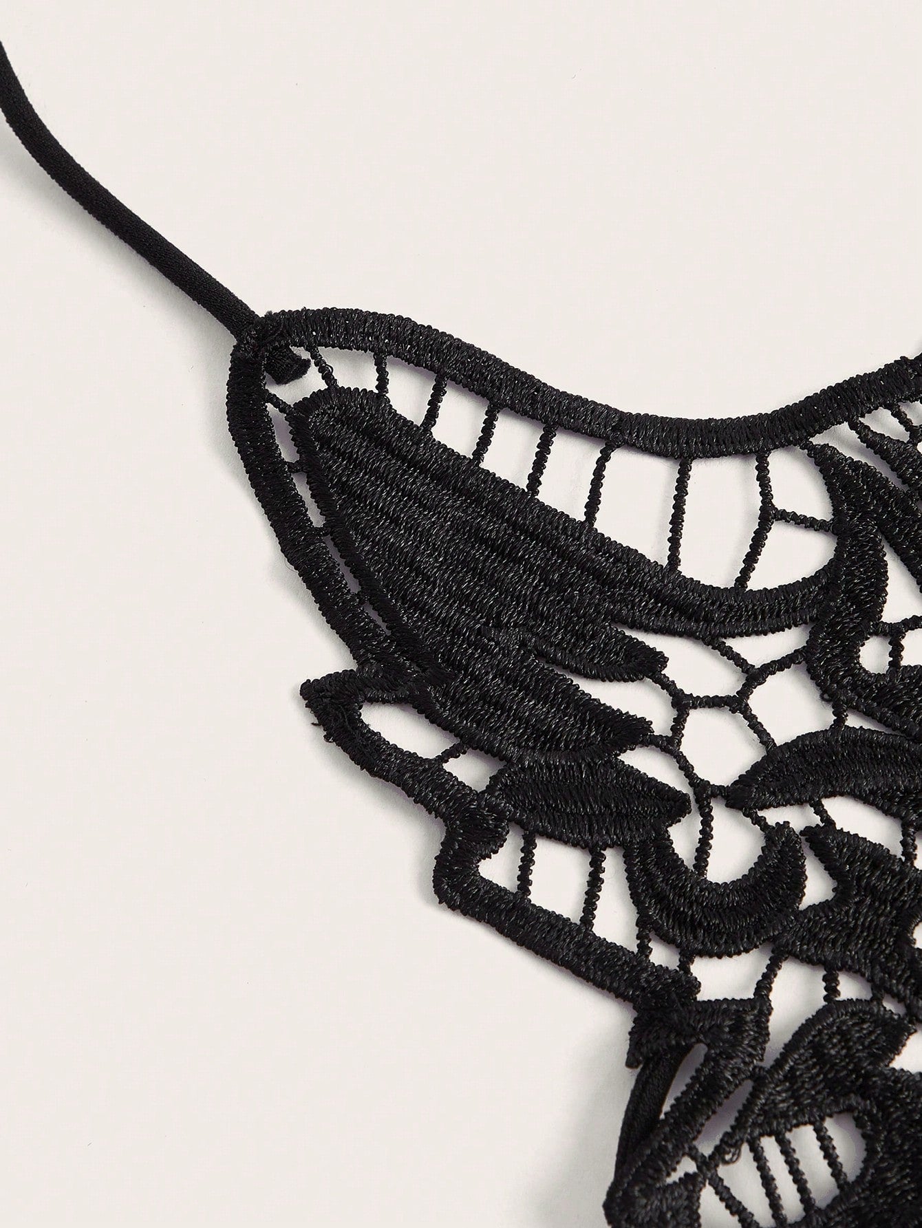 ROMWE Goth Conjunto de lencería sexy con encaje sin aro y cordones de la dark web