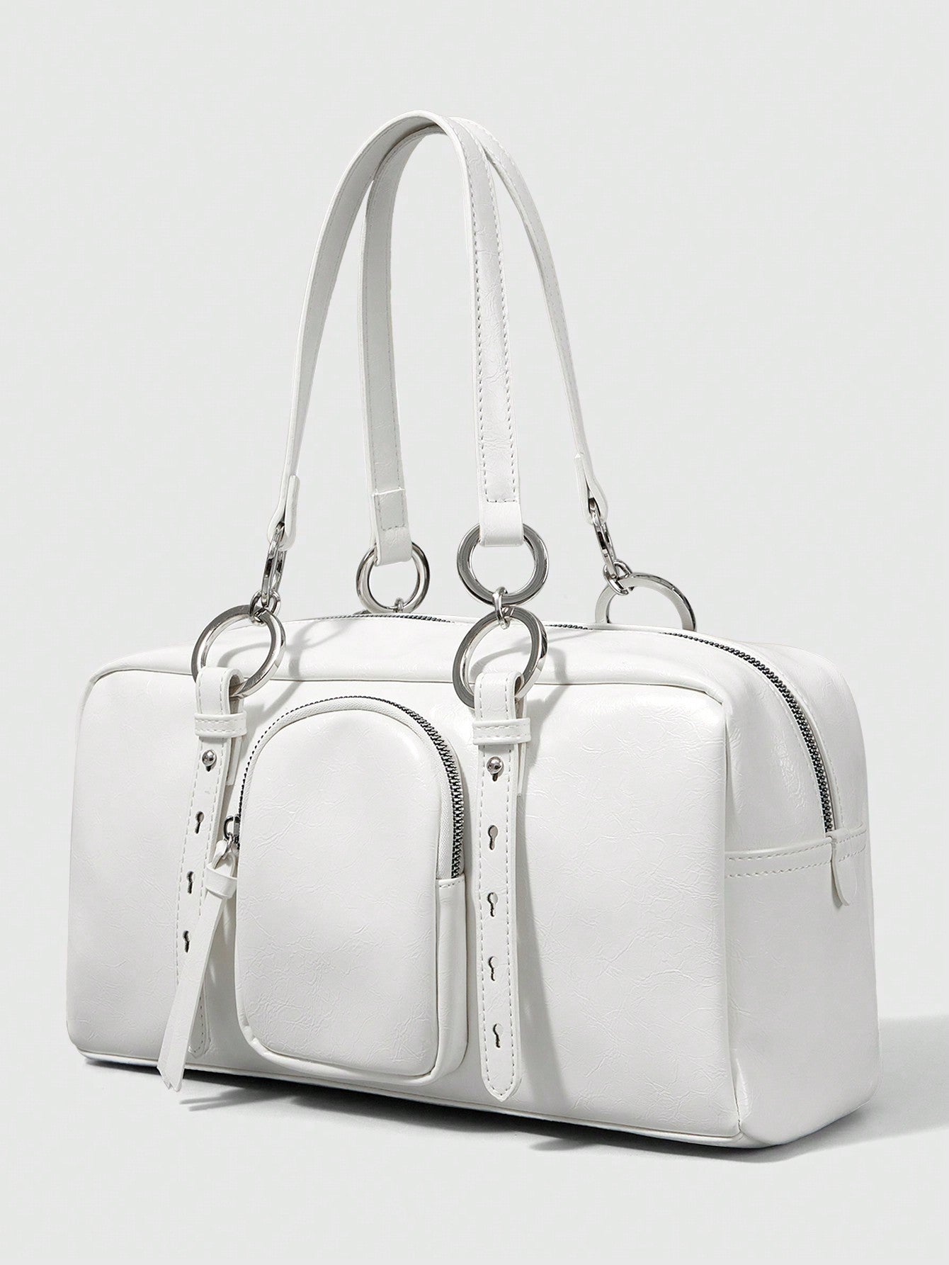 ROMWE Grunge Punk Bolso de tote para mujer, minimalista y práctico, multifuncional