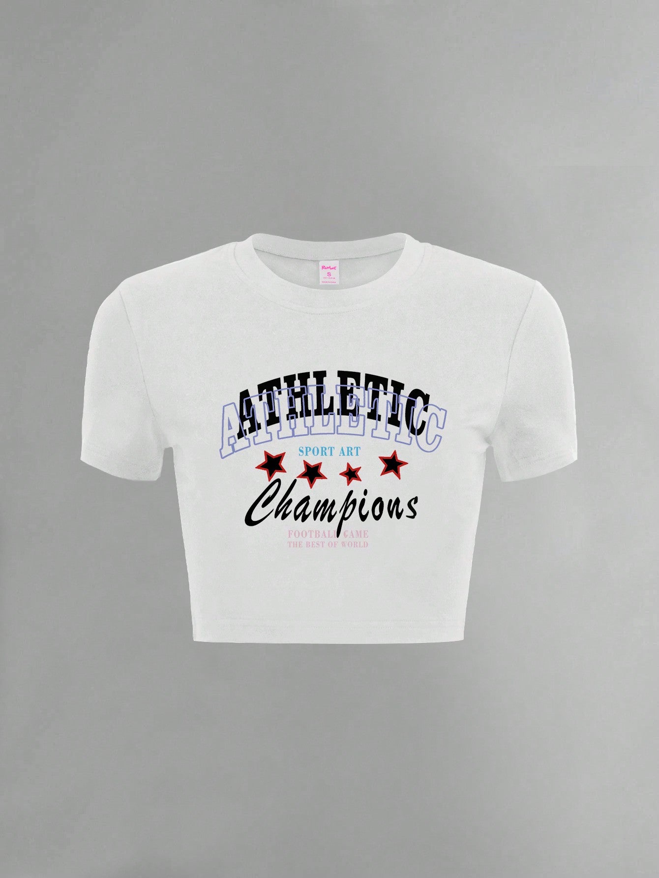 ROMWE Grunge Punk Camiseta ajustada para mujer con estampado de letras y estrellas, estilo casual americano