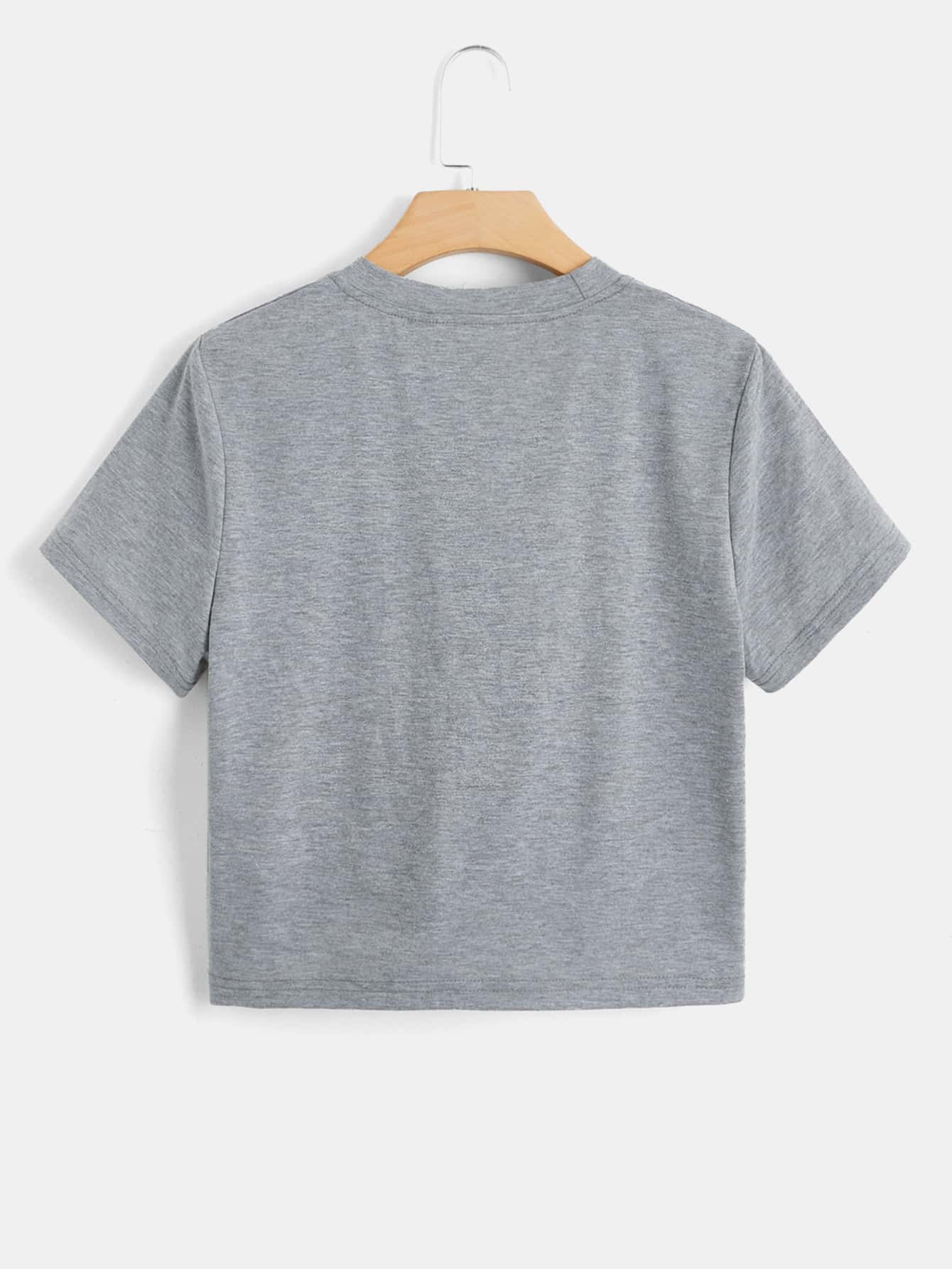 ROMWE Grunge Punk Crop camiseta gráfico con estrellas y números