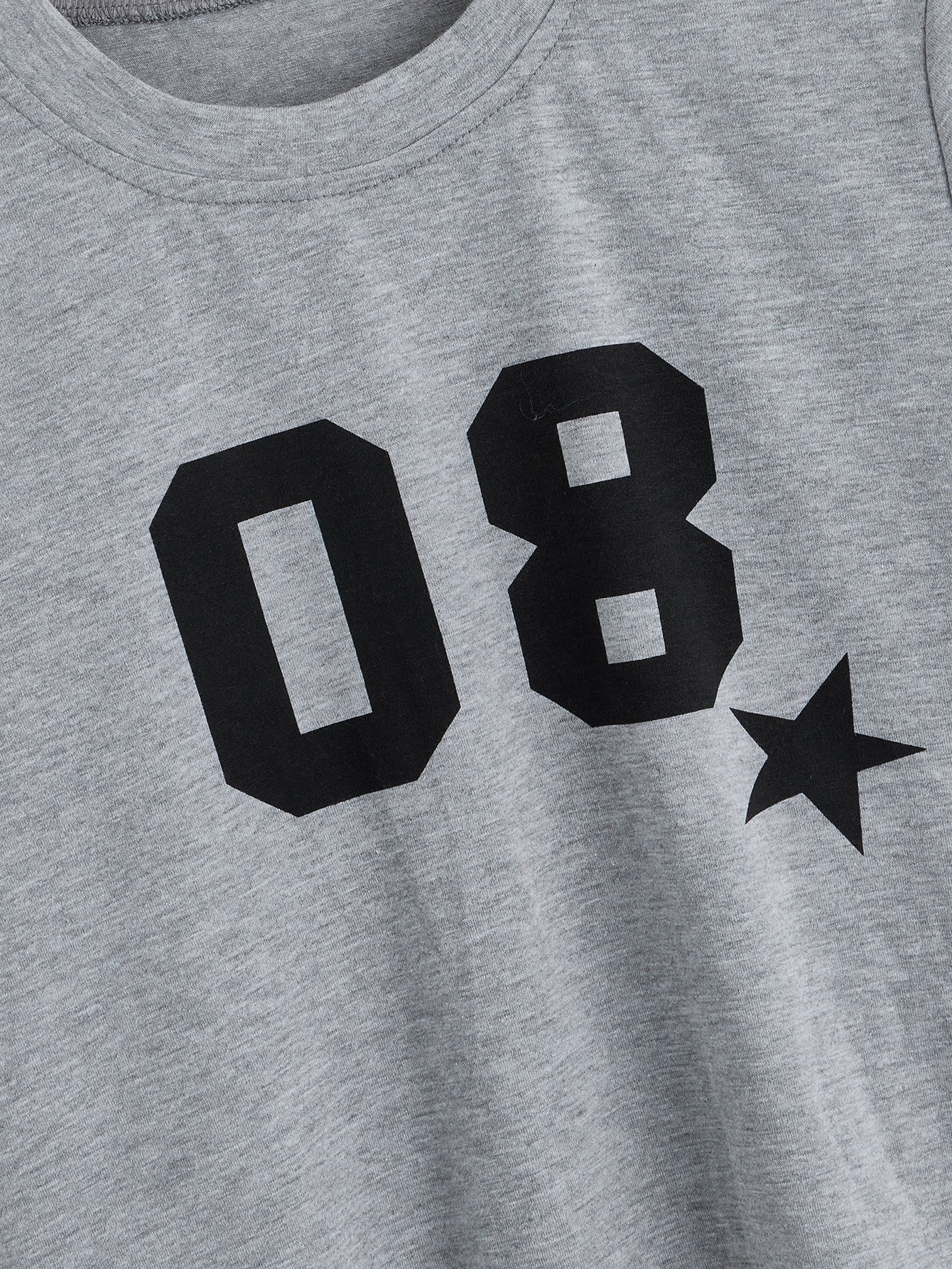 ROMWE Grunge Punk Crop camiseta gráfico con estrellas y números