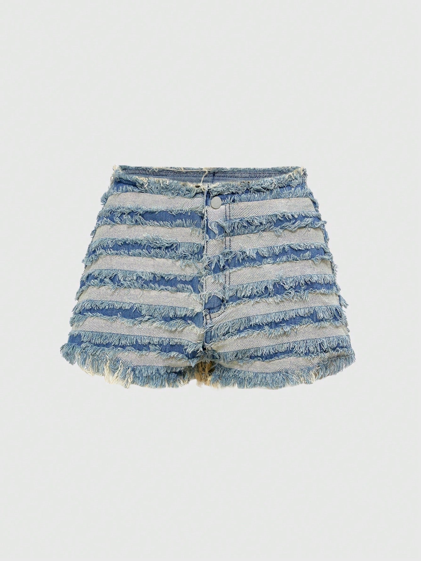 ROMWE Grunge Punk Short de mezclilla sexy para mujer con cintura baja, diseño vintage de retazos, desgarrado y dobladillo deshilachado