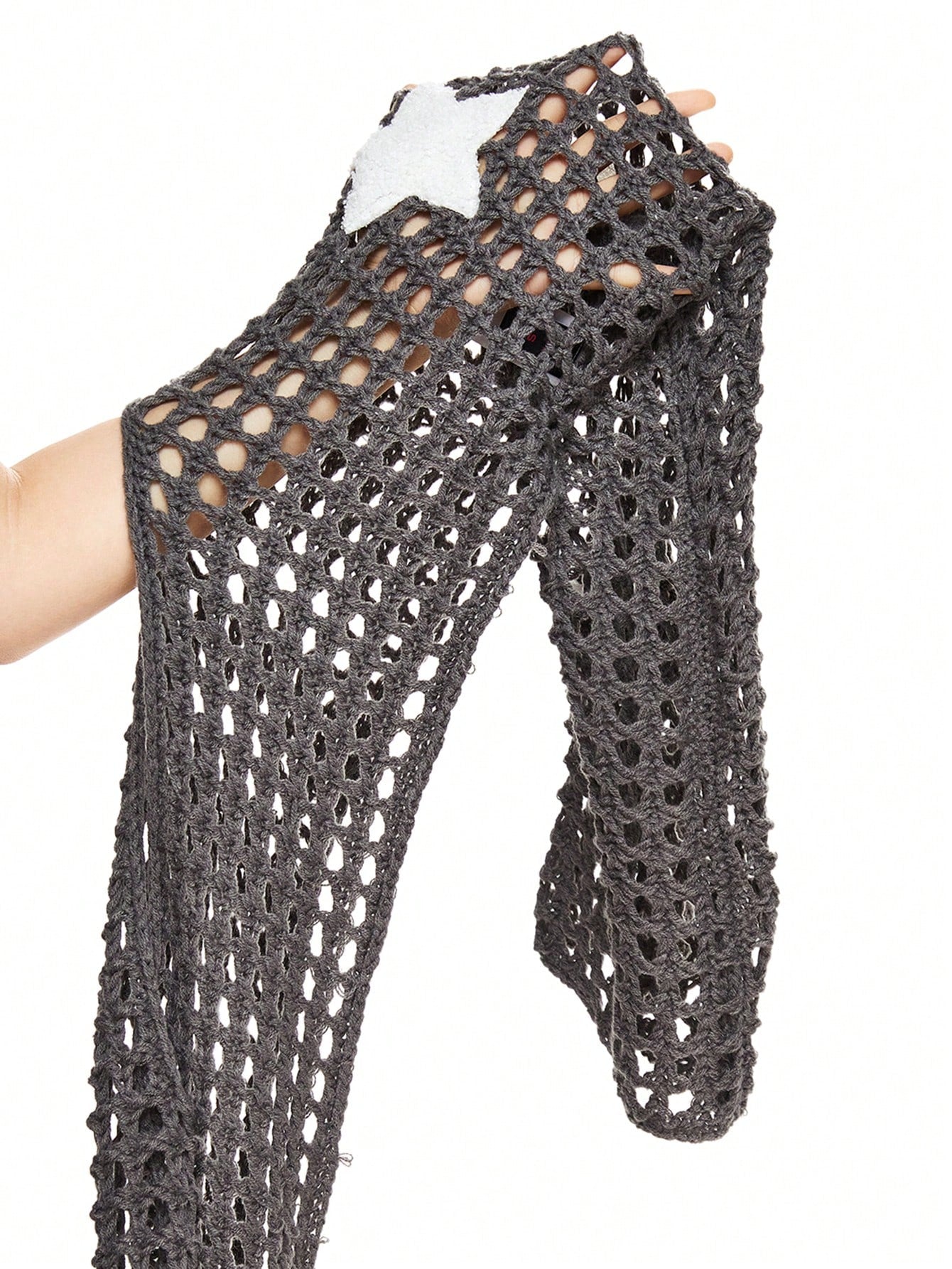 ROMWE Grunge Punk Top con tirantes acampanados, adecuada para colocar sobre camisetas o tirantes finos, con bordado de estrellas Hollow Out