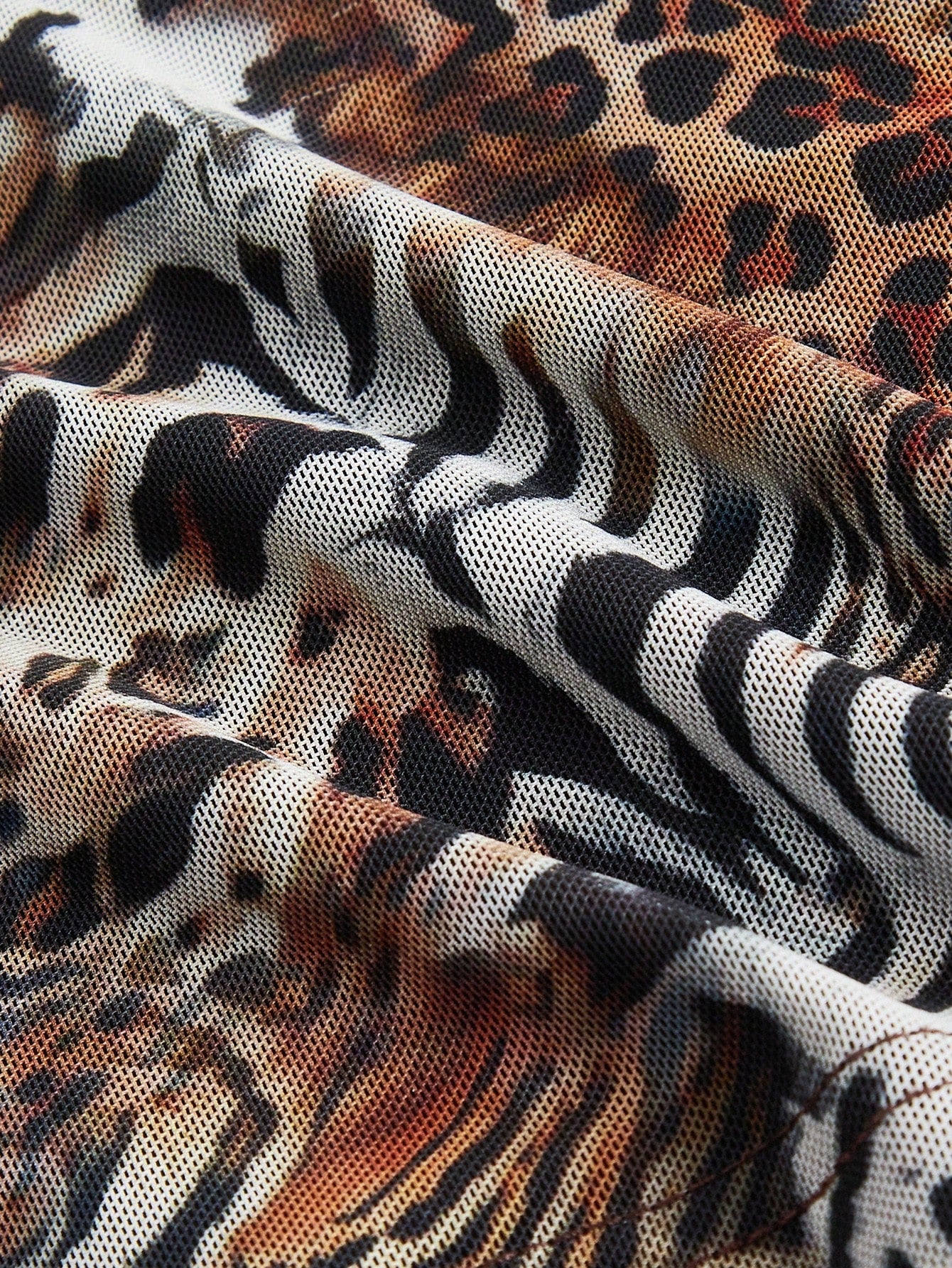 ROMWE J-Fashion Top corto con estampado mixto de leopardo y dorado recubierto para mujer, estilo Y2K Harajuku