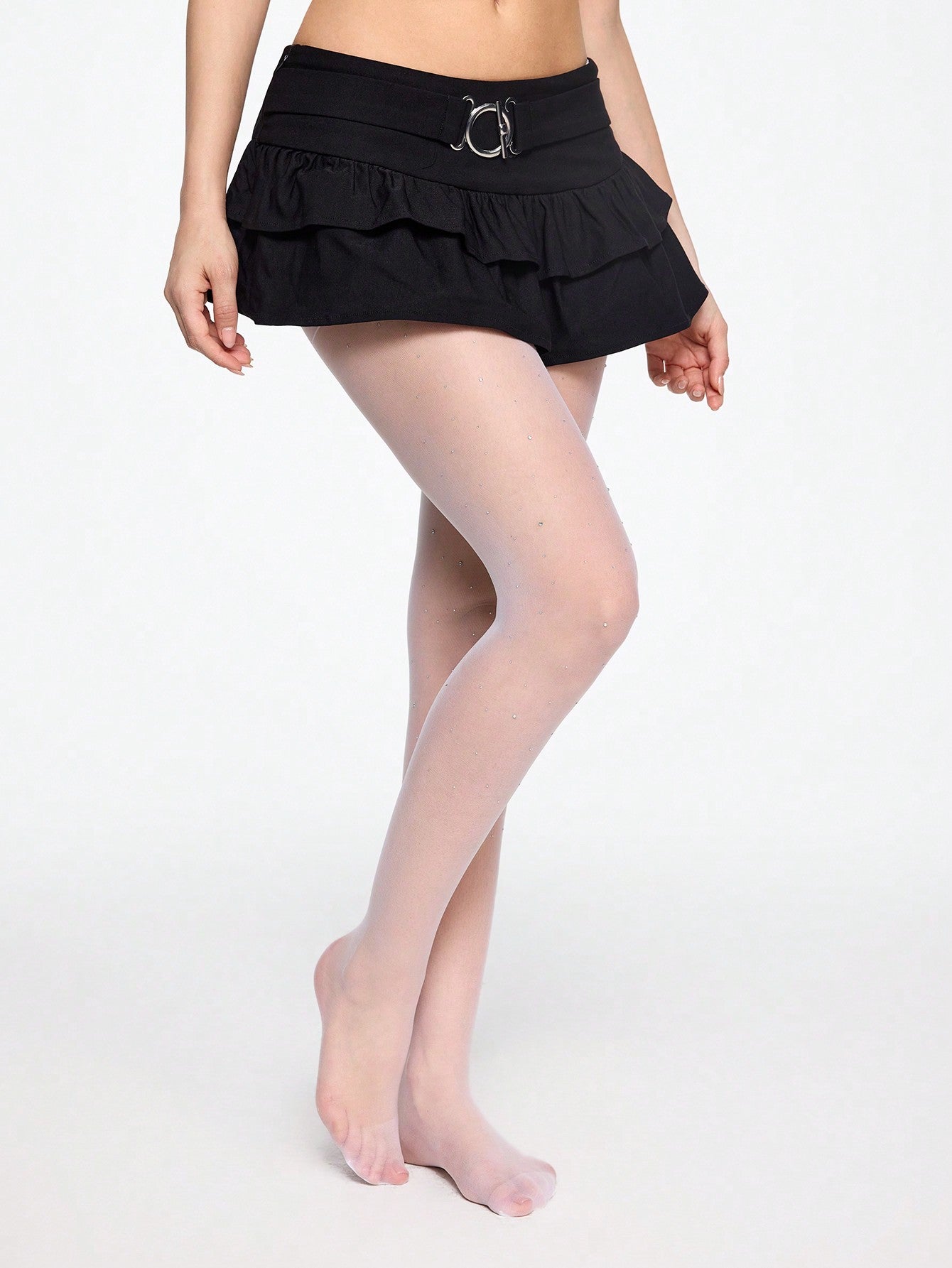 ROMWE Kawaii 1 par de medias transparentes con cristales de cielo estrellado blanco para mujer, aptas para las 4 estaciones