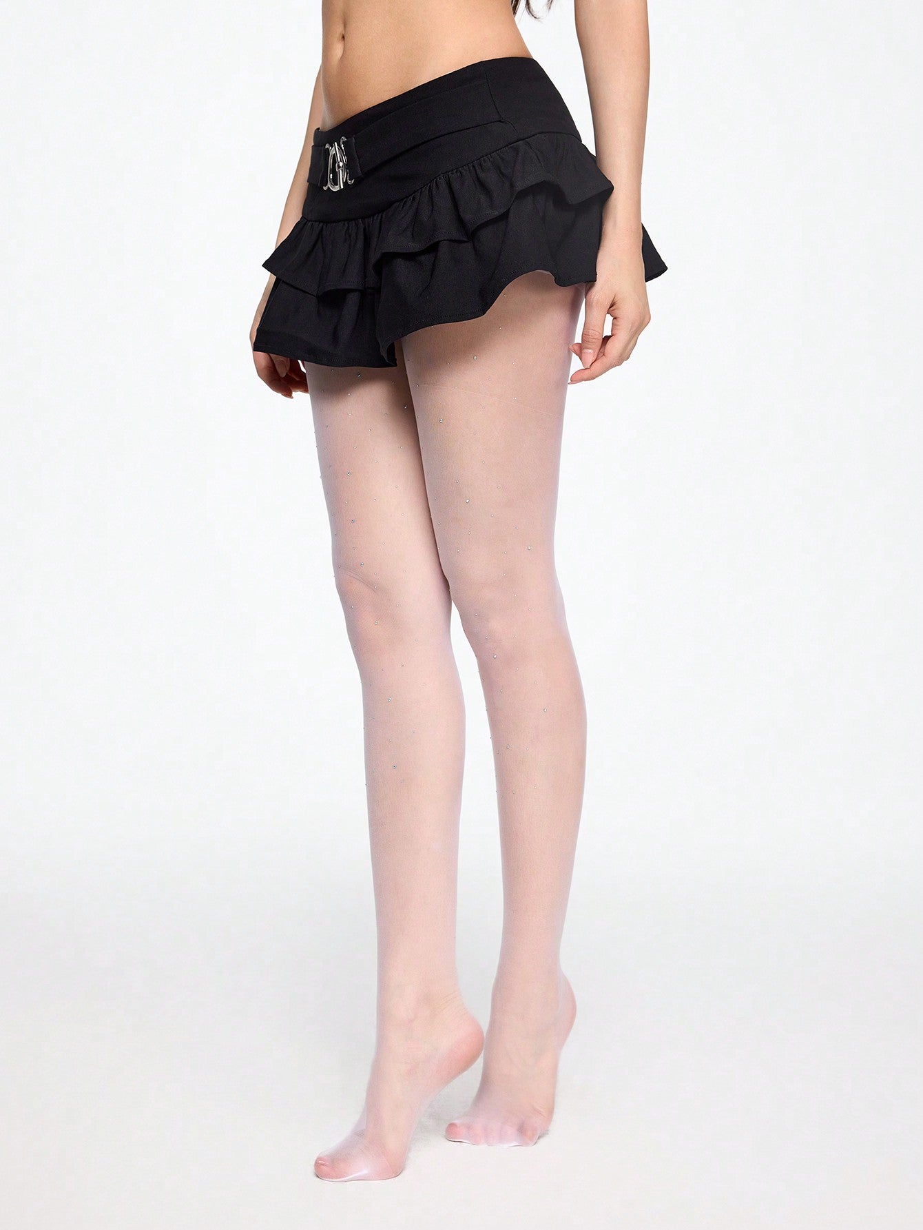 ROMWE Kawaii 1 par de medias transparentes con cristales de cielo estrellado blanco para mujer, aptas para las 4 estaciones