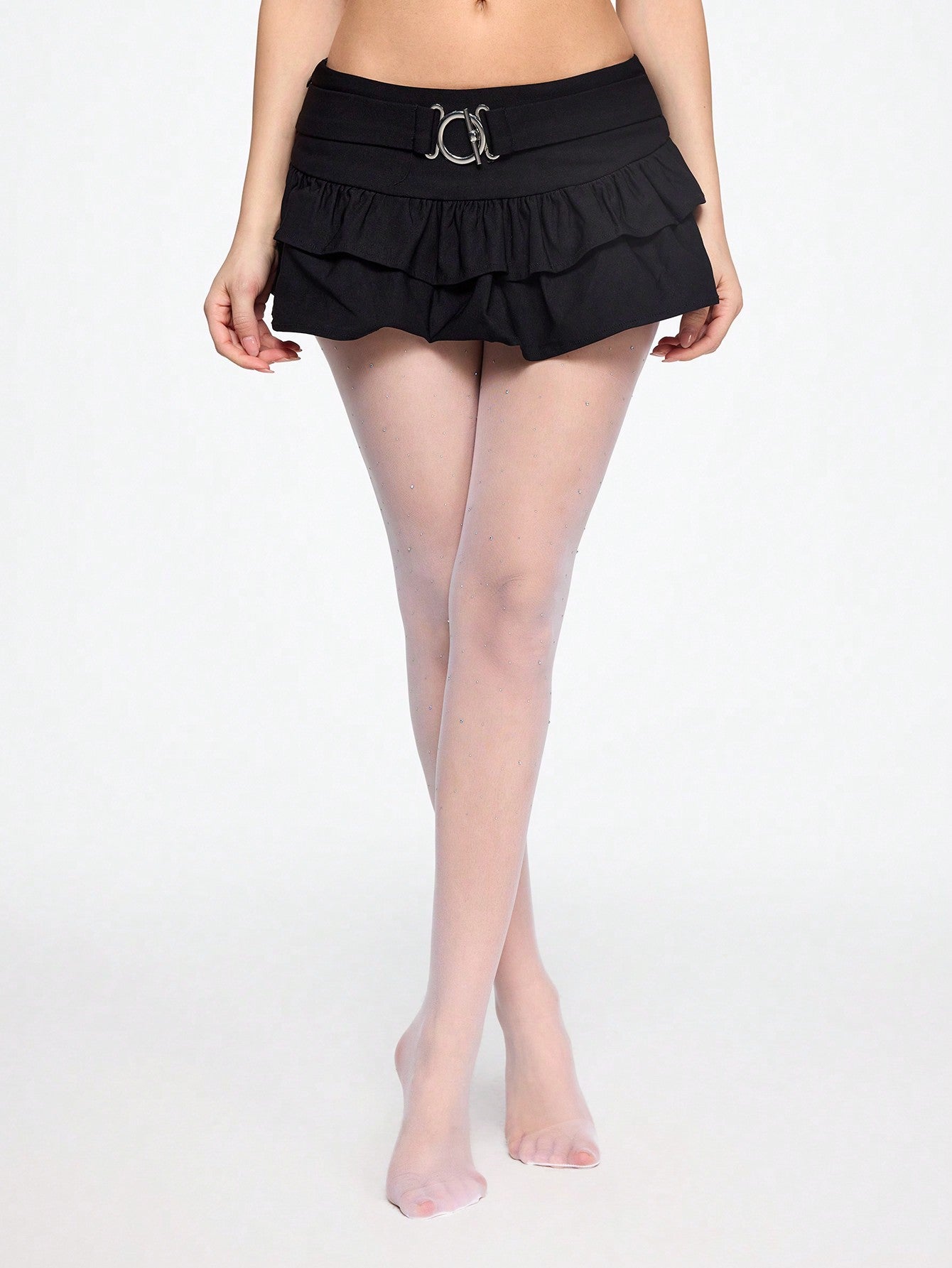 ROMWE Kawaii 1 par de medias transparentes con cristales de cielo estrellado blanco para mujer, aptas para las 4 estaciones