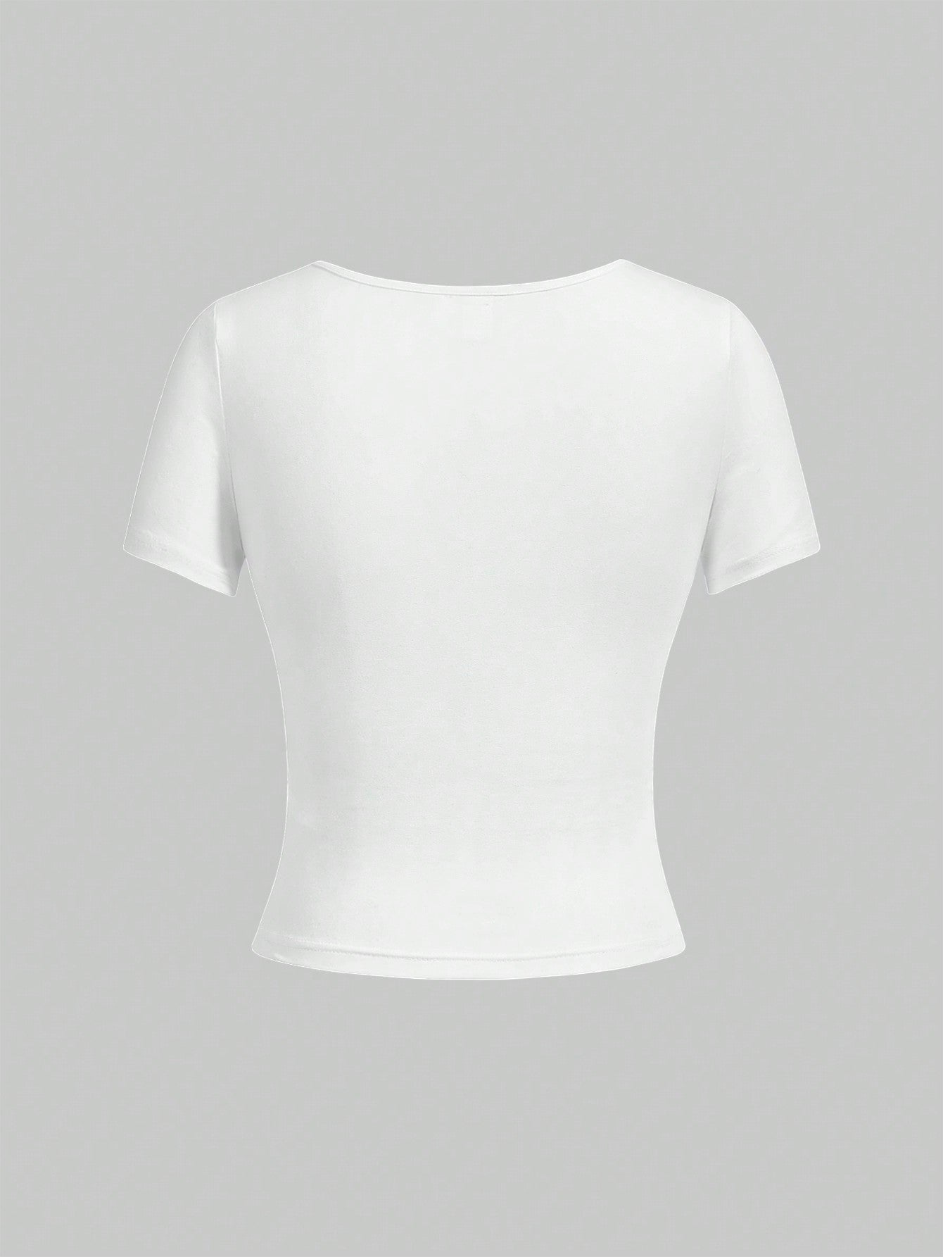 ROMWE Kawaii Camiseta De Manga Corta Con Cuello En V Y Estampado De Conejito De Verano
