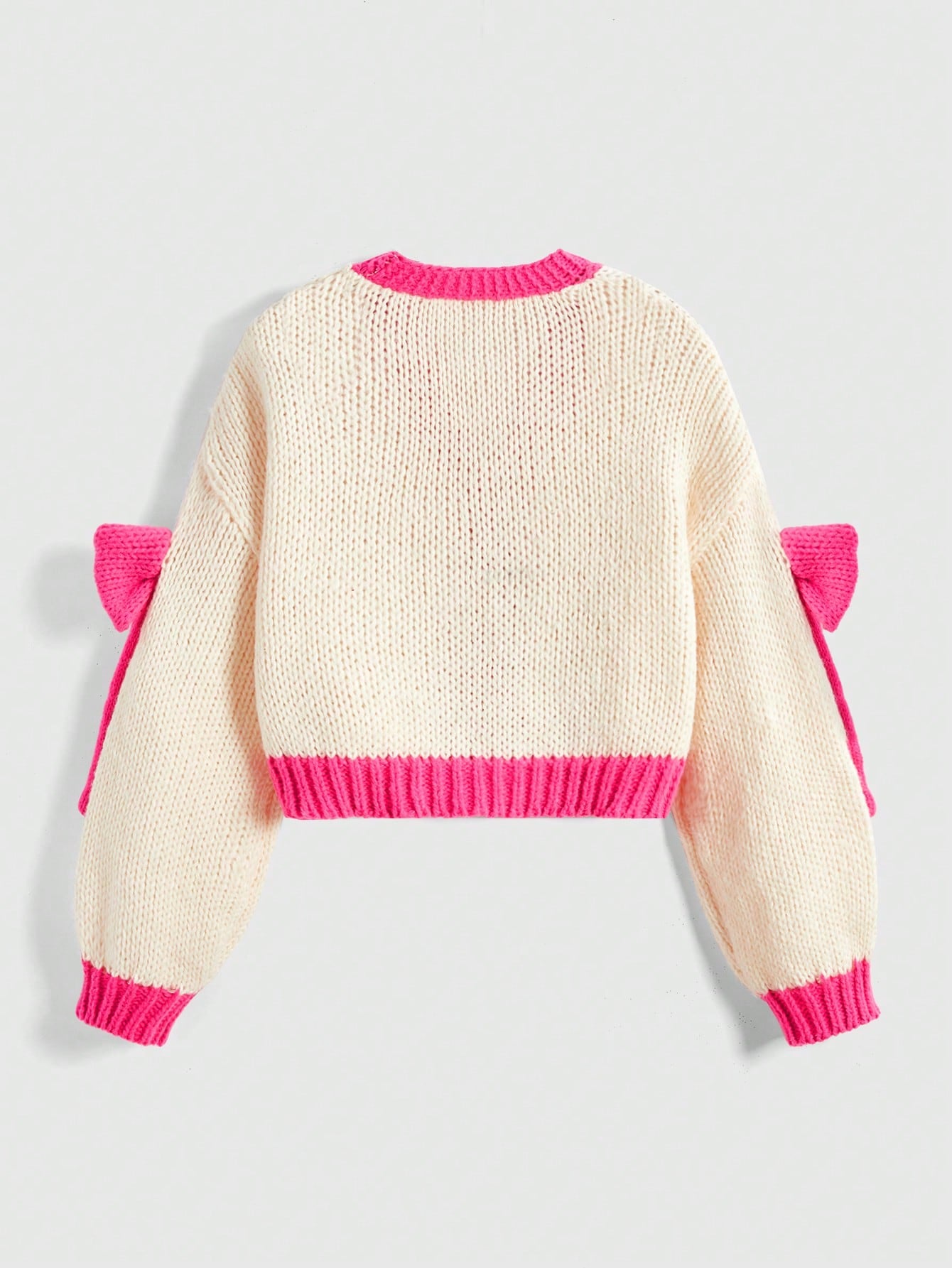 ROMWE Kawaii Cárdigan con lazo en forma de corazón sobredimensionado para mujeres, ideal para el Día de San Valentín