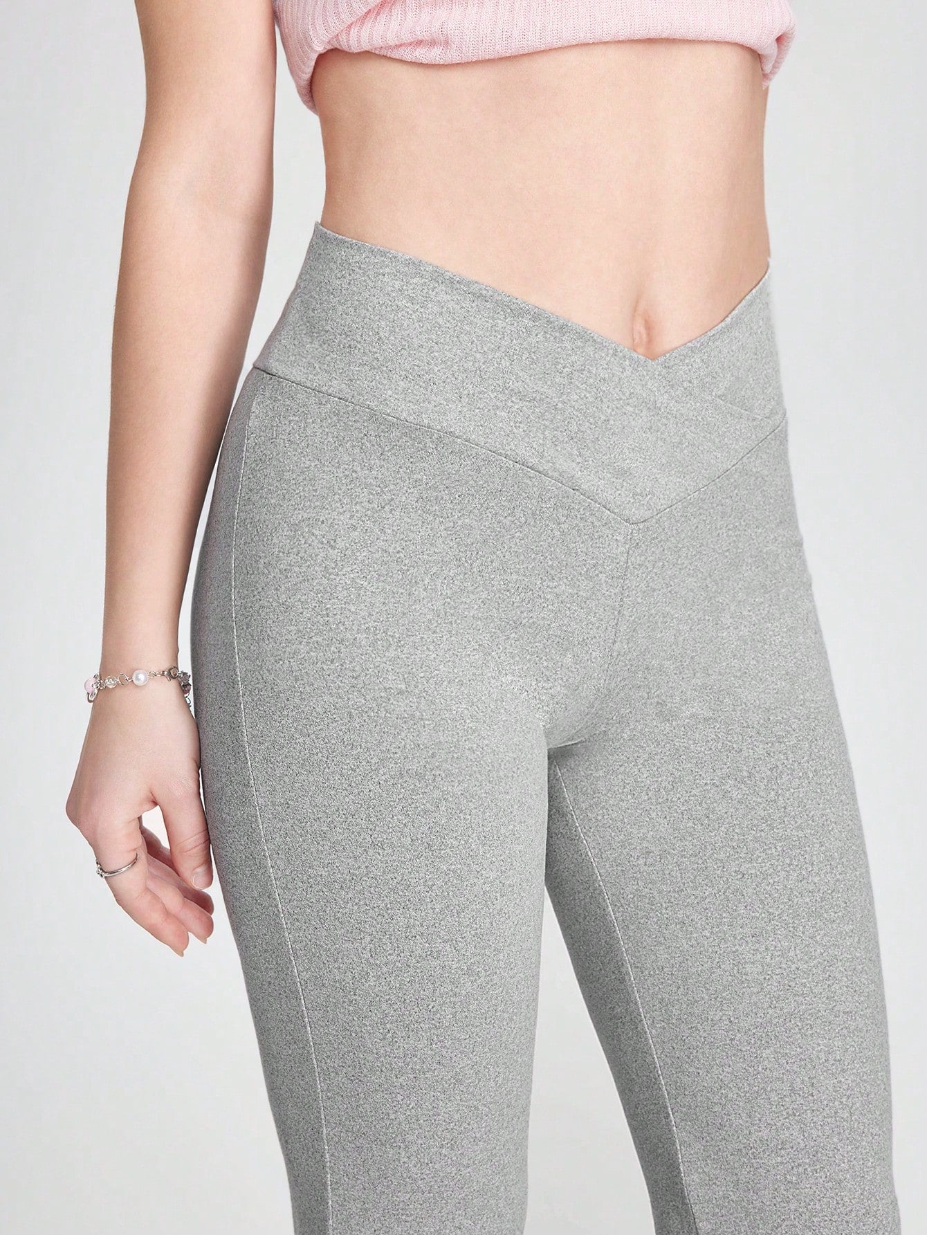 ROMWE Pantalones Acampanados Con Diseño De Cinturilla Superpuesta