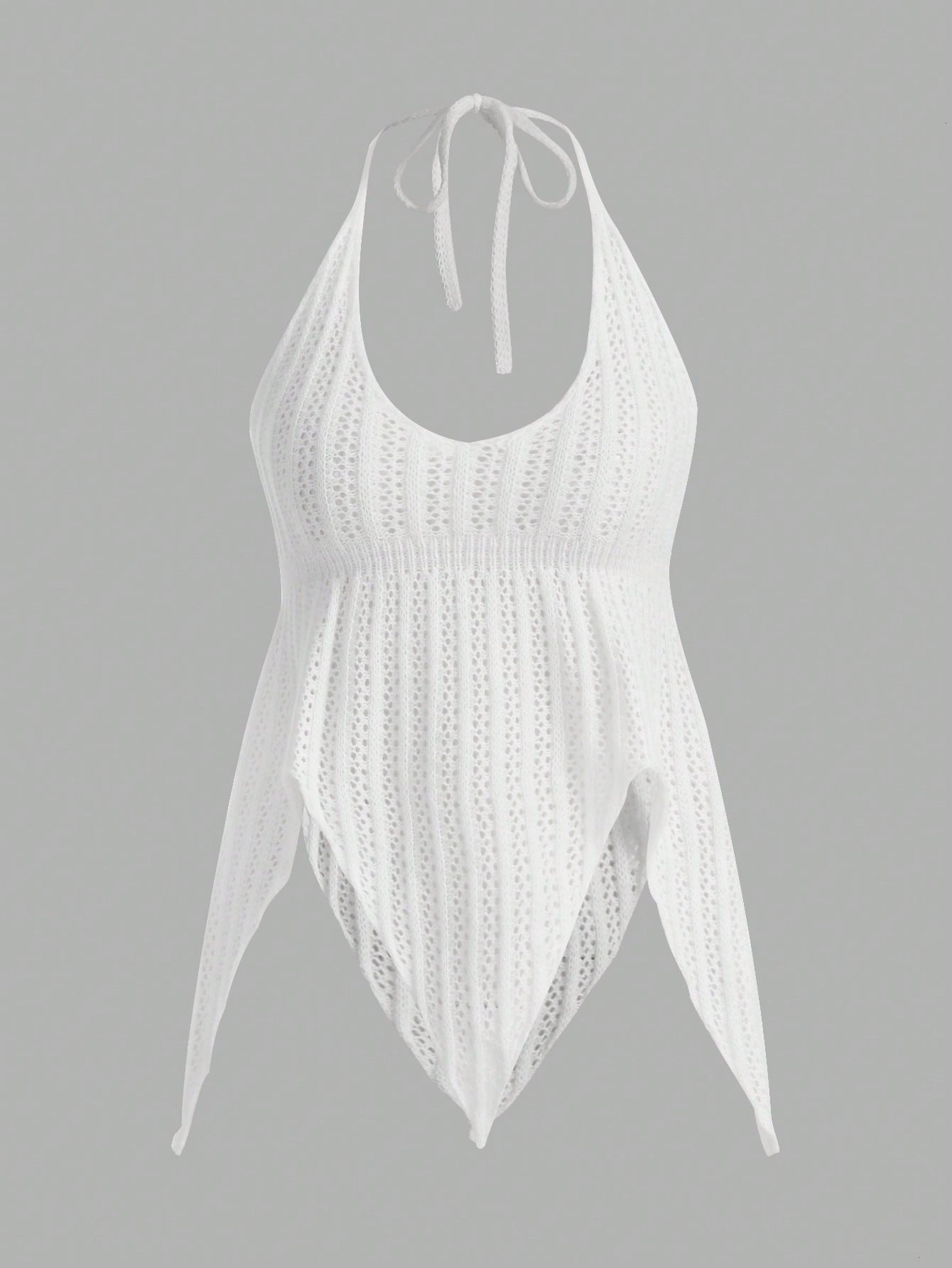 ROMWE Top de punto con cuello halter