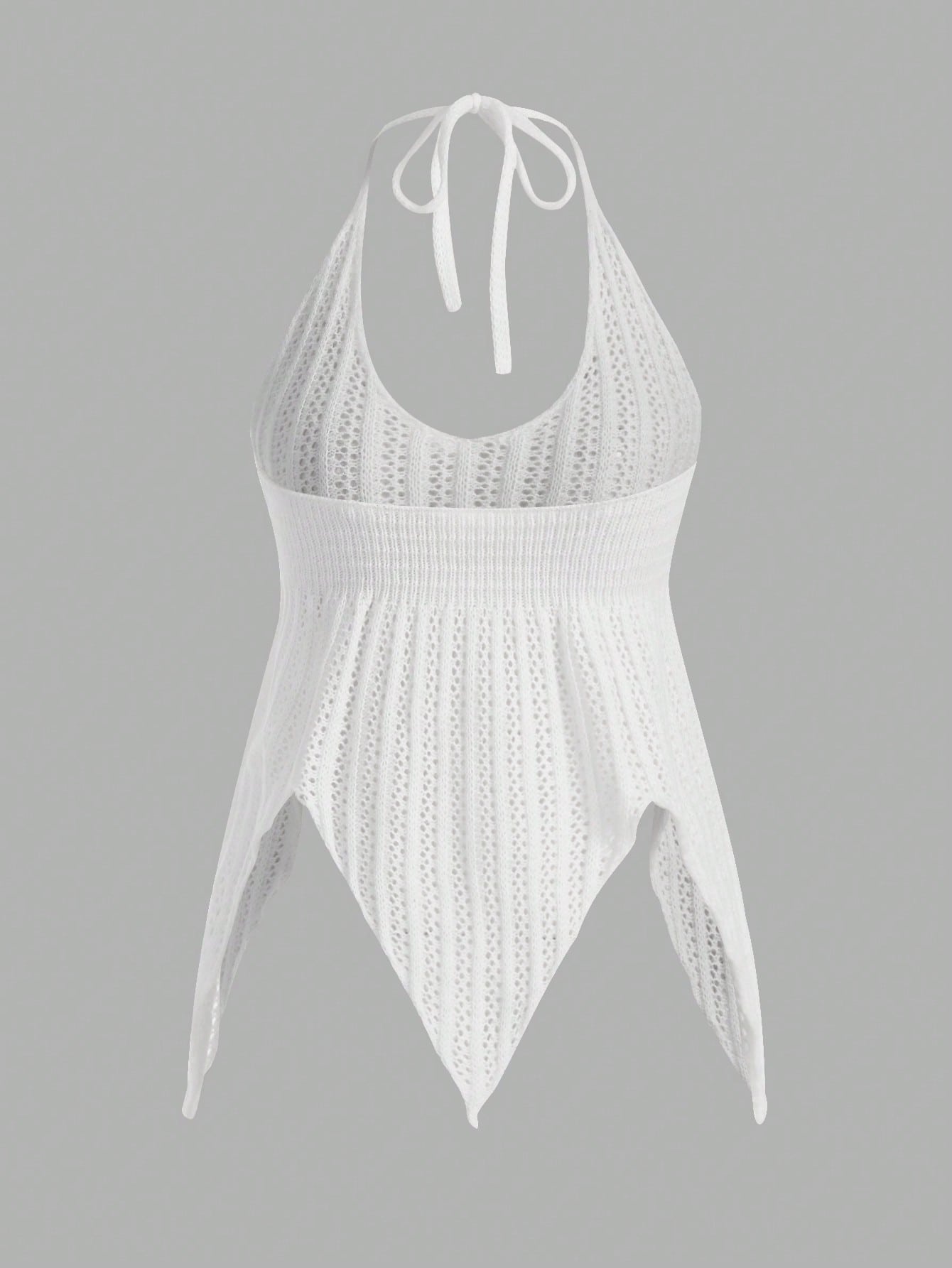 ROMWE Top de punto con cuello halter