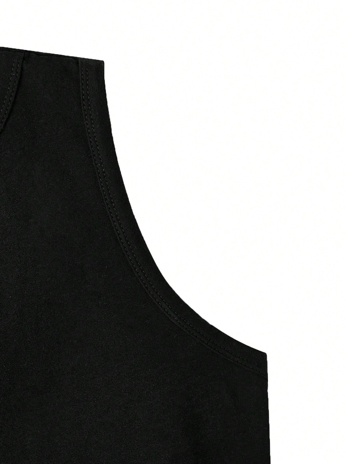 SHEIN Camiseta de tirantes ajustada y corta de cuello redondo para mujer