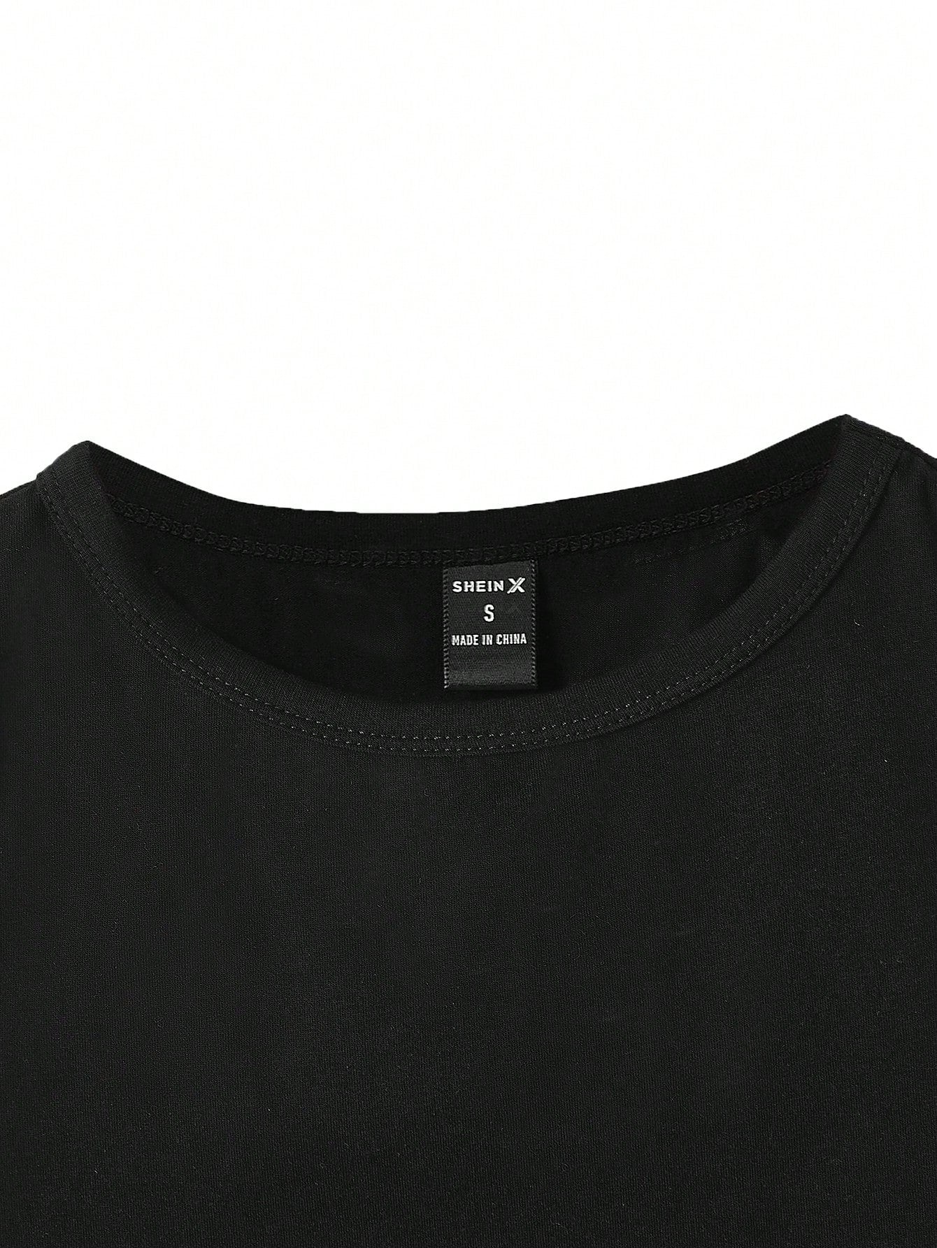 SHEIN Camiseta de tirantes ajustada y corta de cuello redondo para mujer