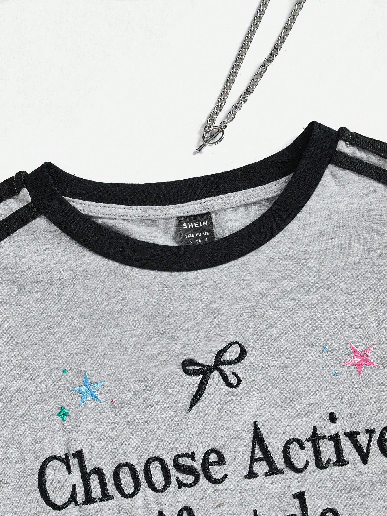 SHEIN EZwear Camiseta ajustada con bordado de eslogan tejida para mujer, elija el estilo de vida activo, ámese a sí mismo