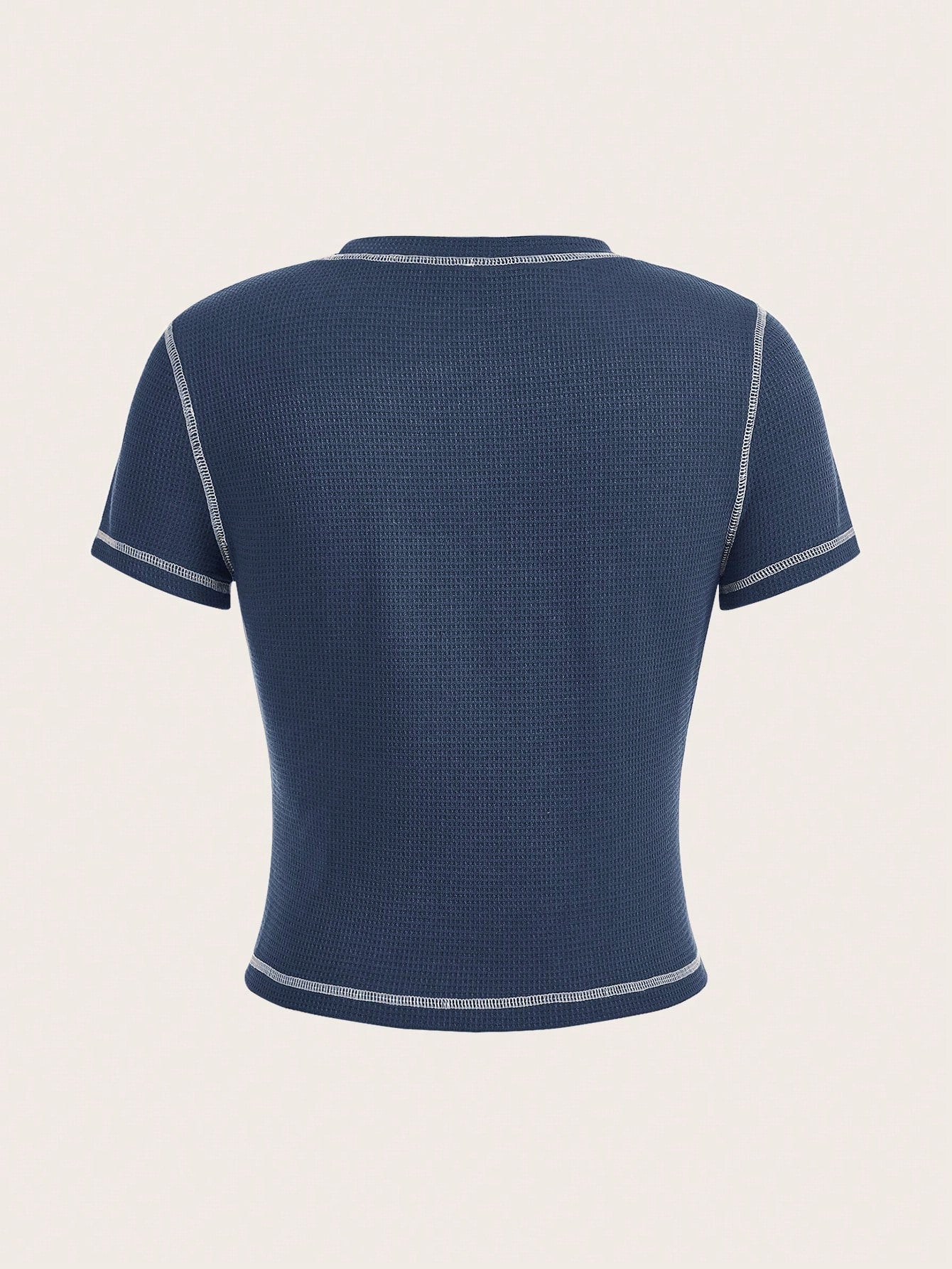 SHEIN EZwear Camiseta con estampado de letra con puntada