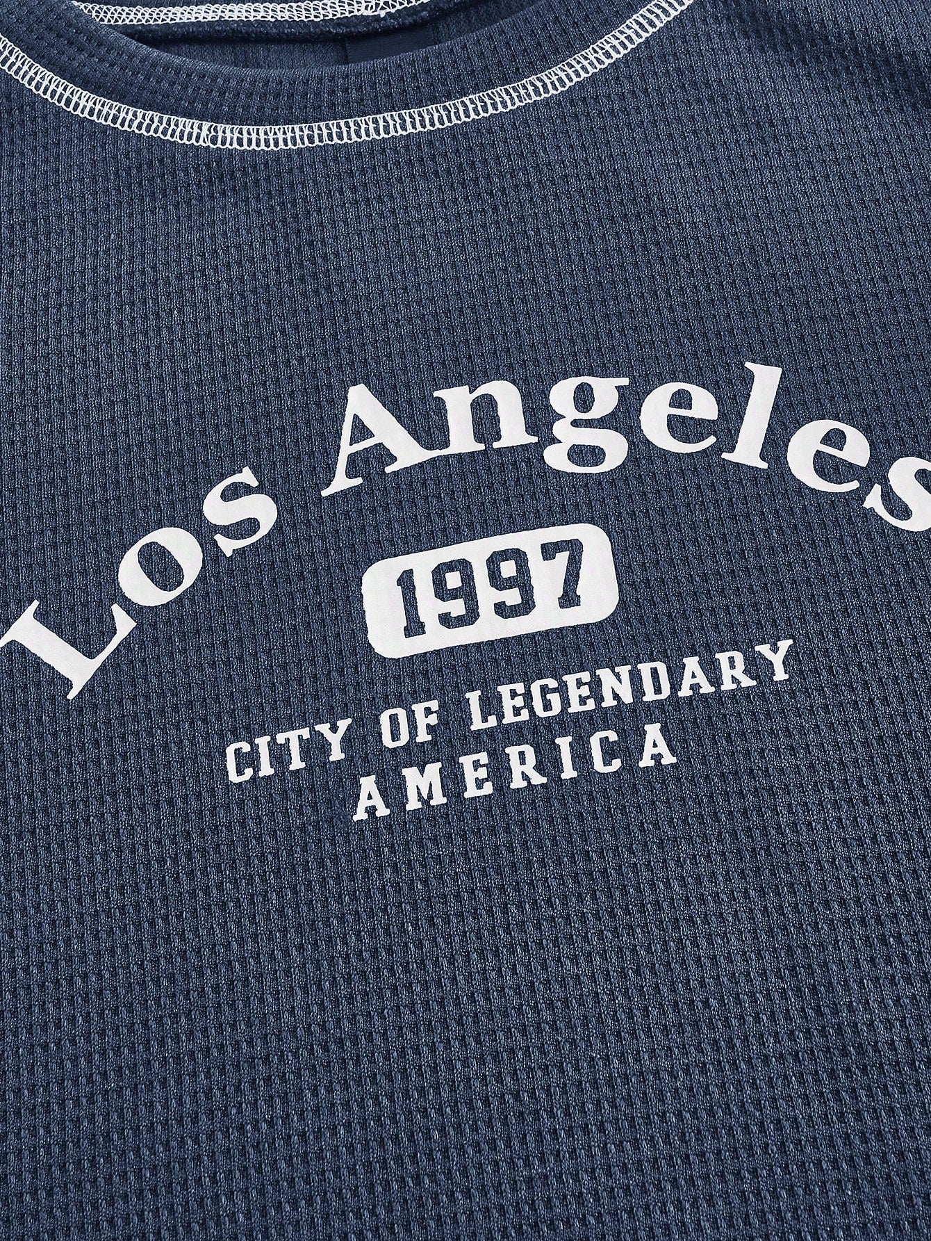 SHEIN EZwear Camiseta con estampado de letra con puntada