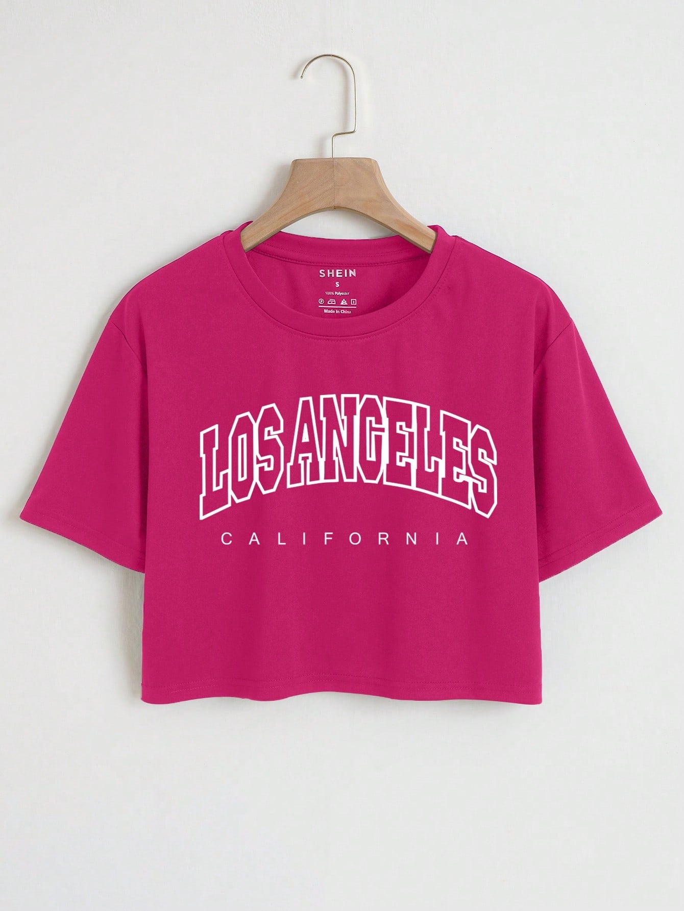 SHEIN EZwear Camiseta crop con estampado de letra