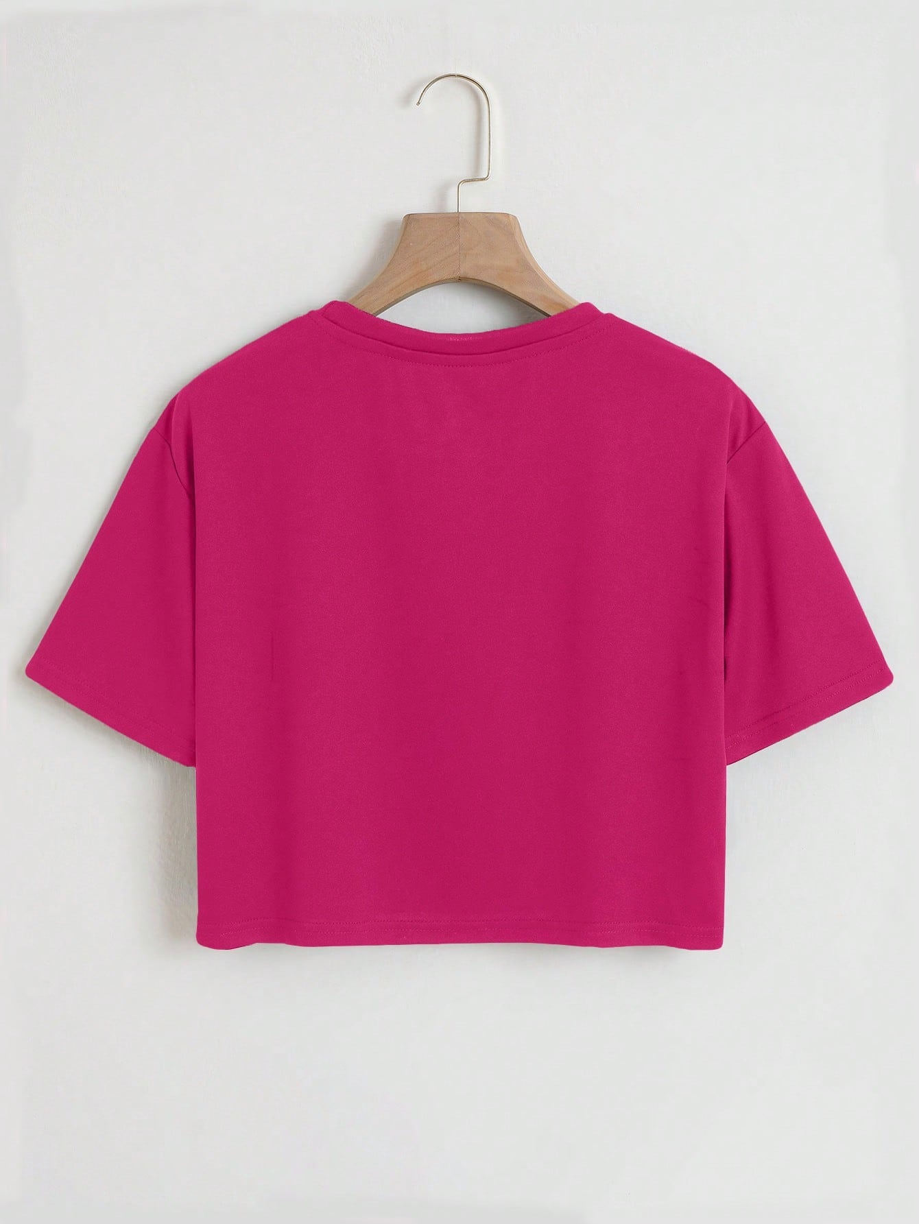 SHEIN EZwear Camiseta crop con estampado de letra
