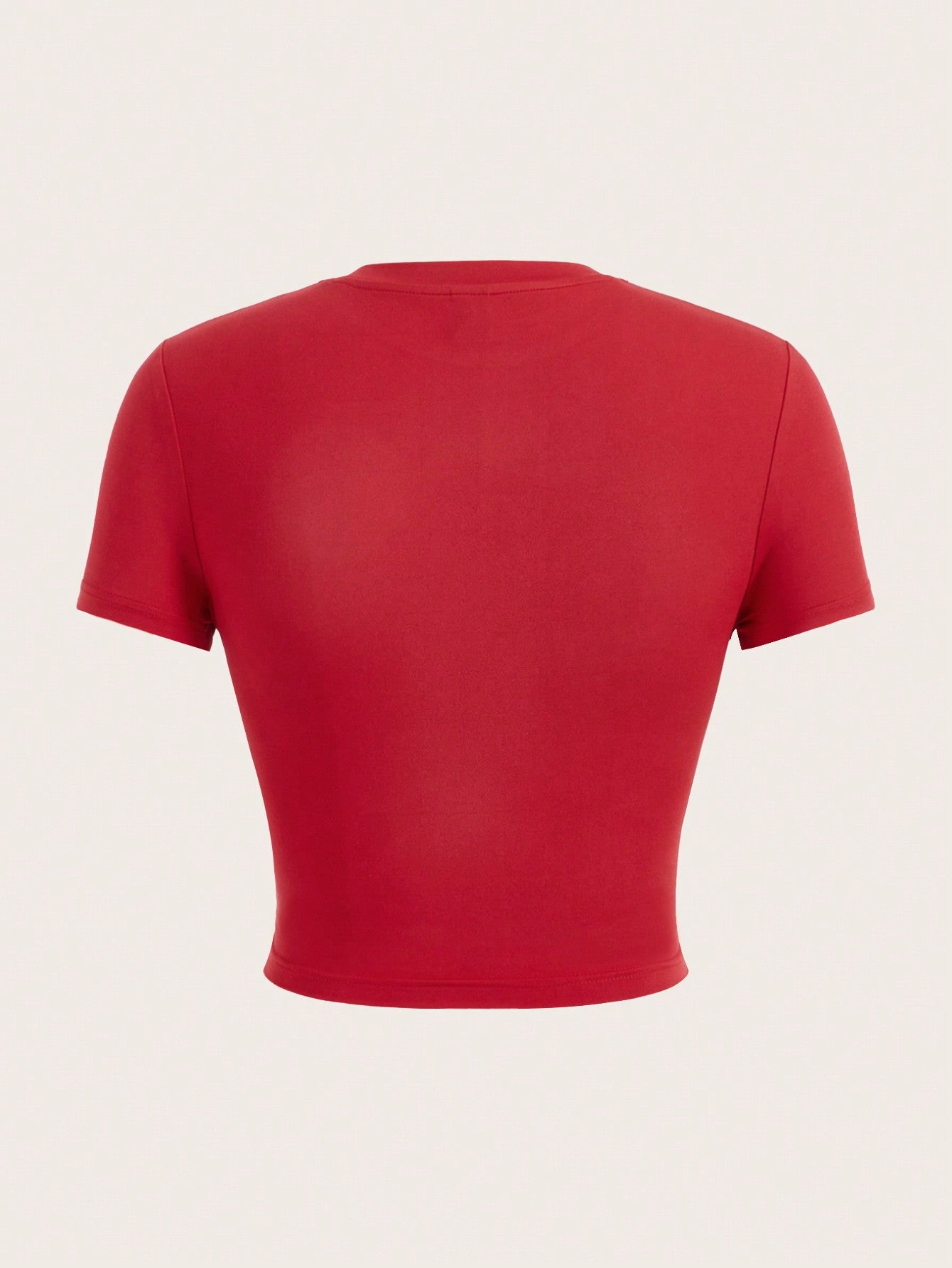 SHEIN EZwear Camiseta de mujer de corte ceñido de manga corta, cuello redondo, con patrón de letras "No More Rules", adecuada para el verano