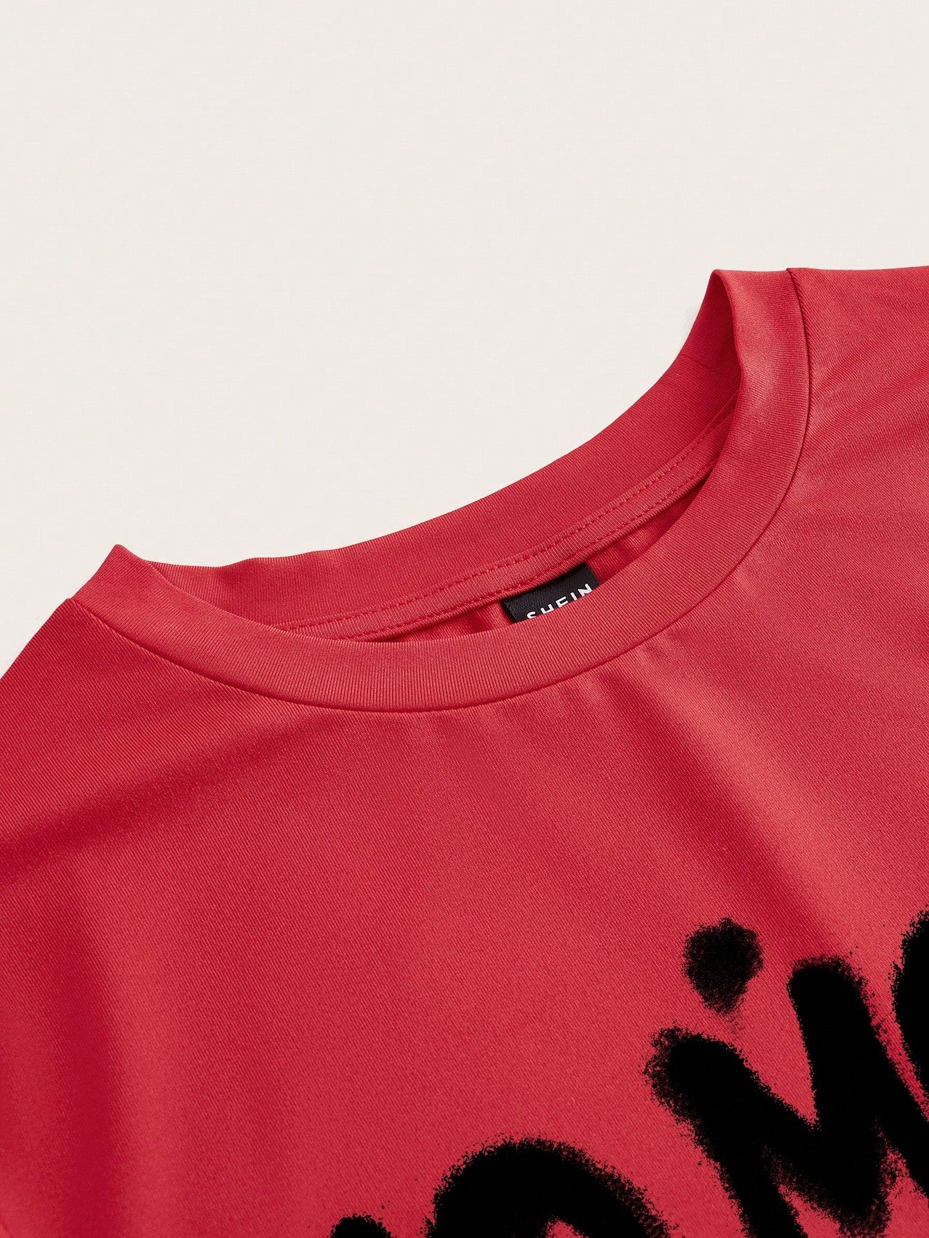 SHEIN EZwear Camiseta de mujer de corte ceñido de manga corta, cuello redondo, con patrón de letras "No More Rules", adecuada para el verano