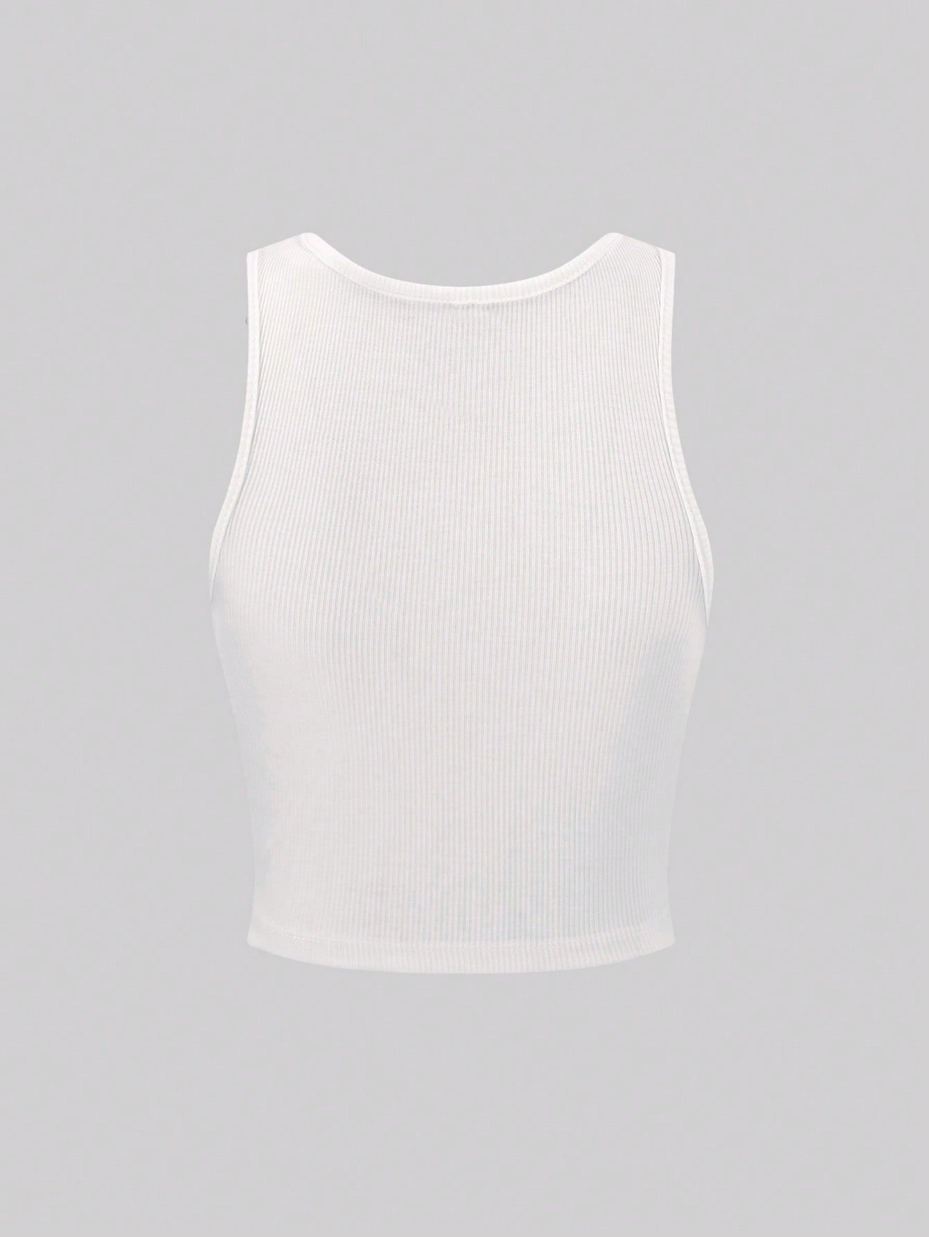 SHEIN EZwear Camiseta de tirantes ajustada con gráficos de letras informales para el verano