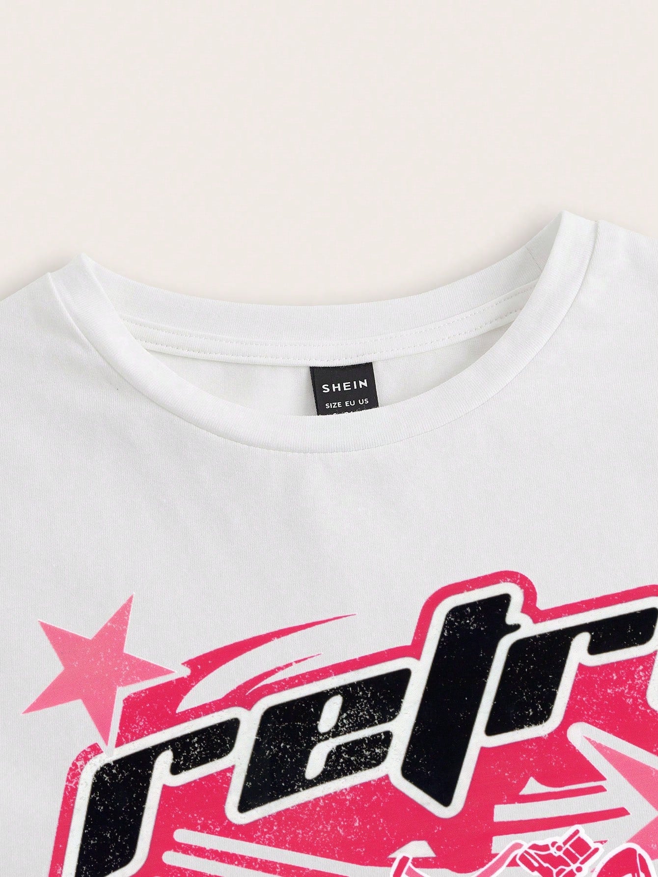 SHEIN EZwear Camiseta para mujer con patrón de impresión de estilo motocicleta casual, ajuste delgado, cuello redondo y manga corta, retro -1997- Carreras de motocicletas en la calle