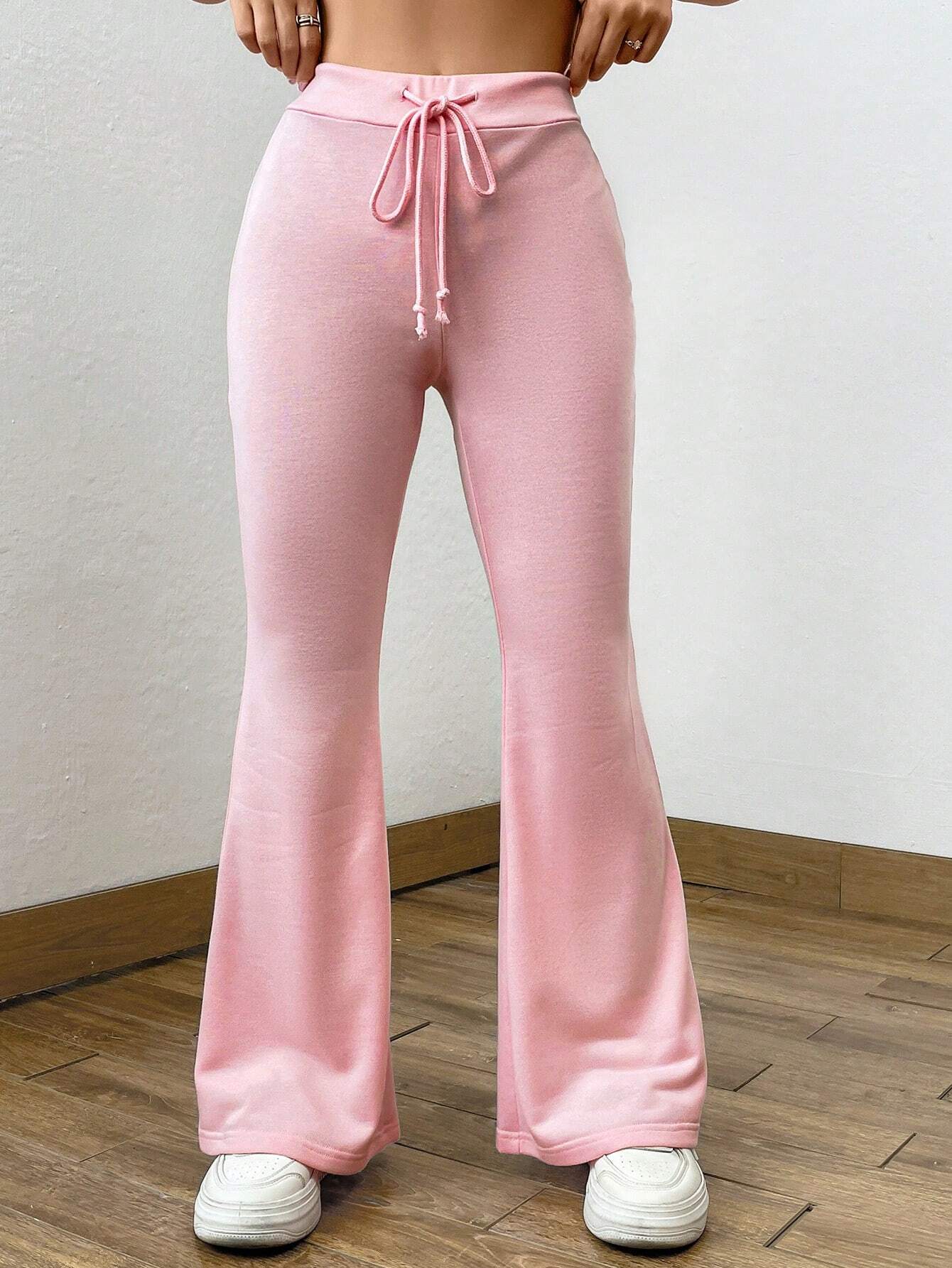 SHEIN EZwear Pantalones deportivos de cintura con cordón pierna amplia