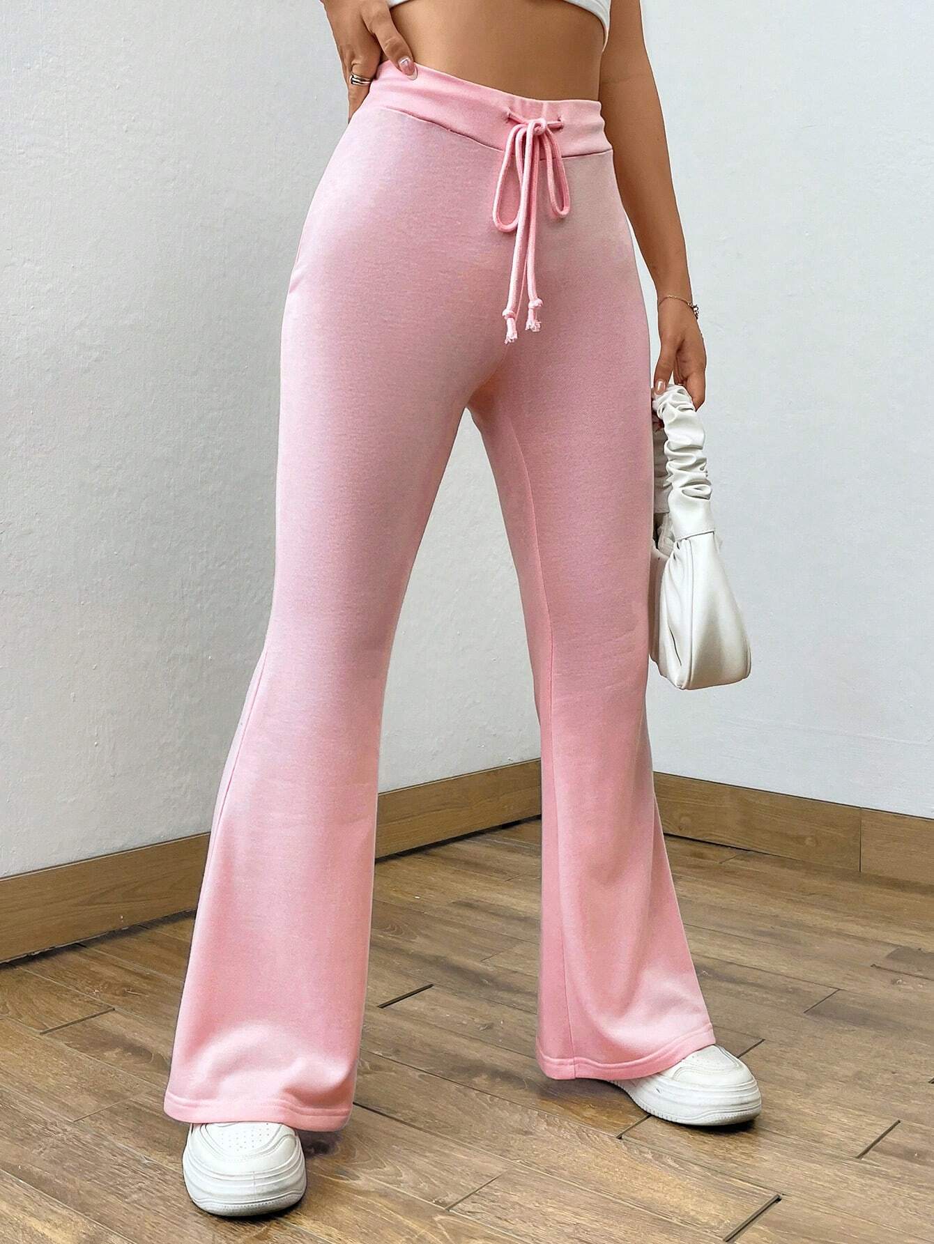SHEIN EZwear Pantalones deportivos de cintura con cordón pierna amplia